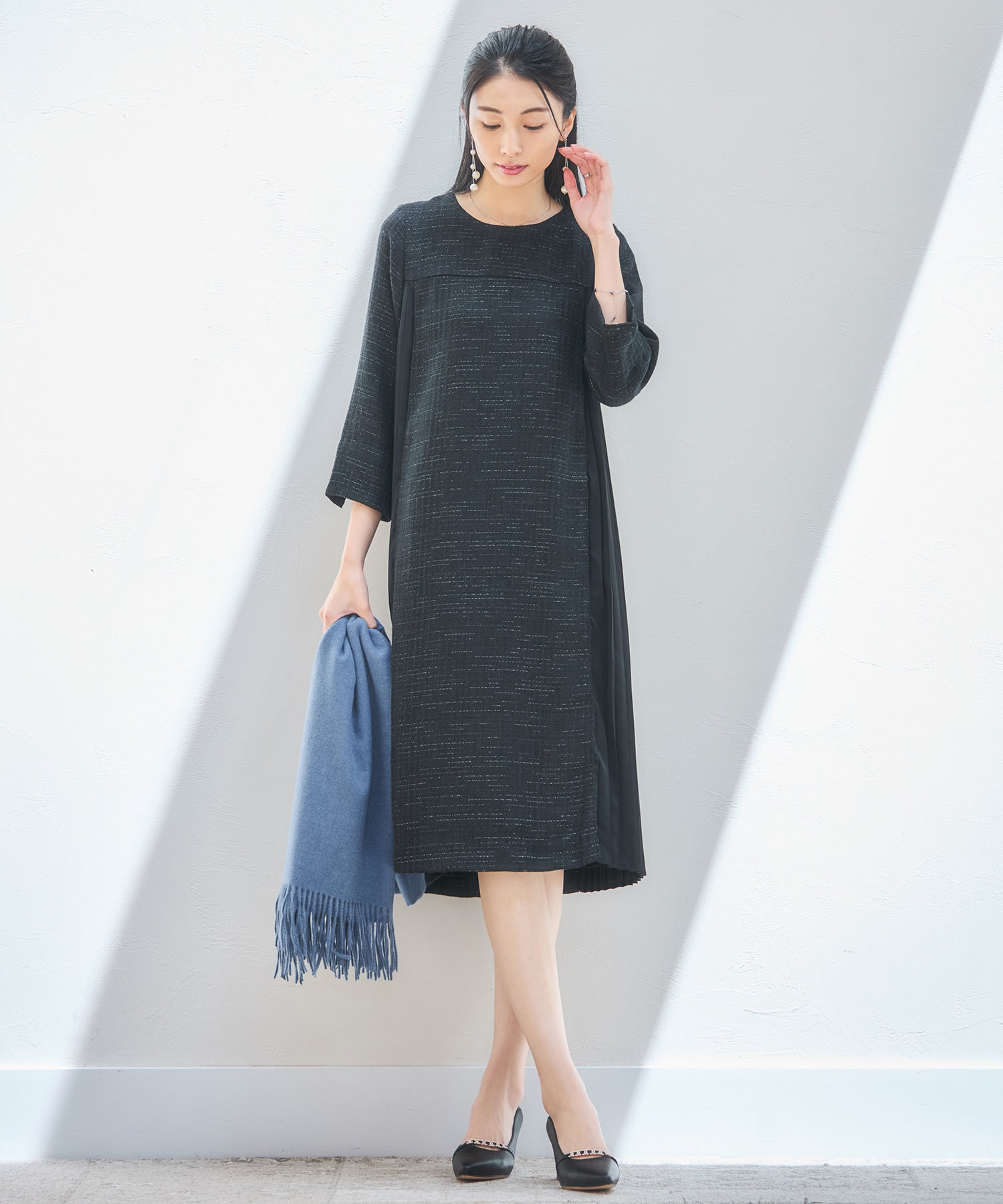 パーティードレス ツイード ワンピース 結婚式dsz0123