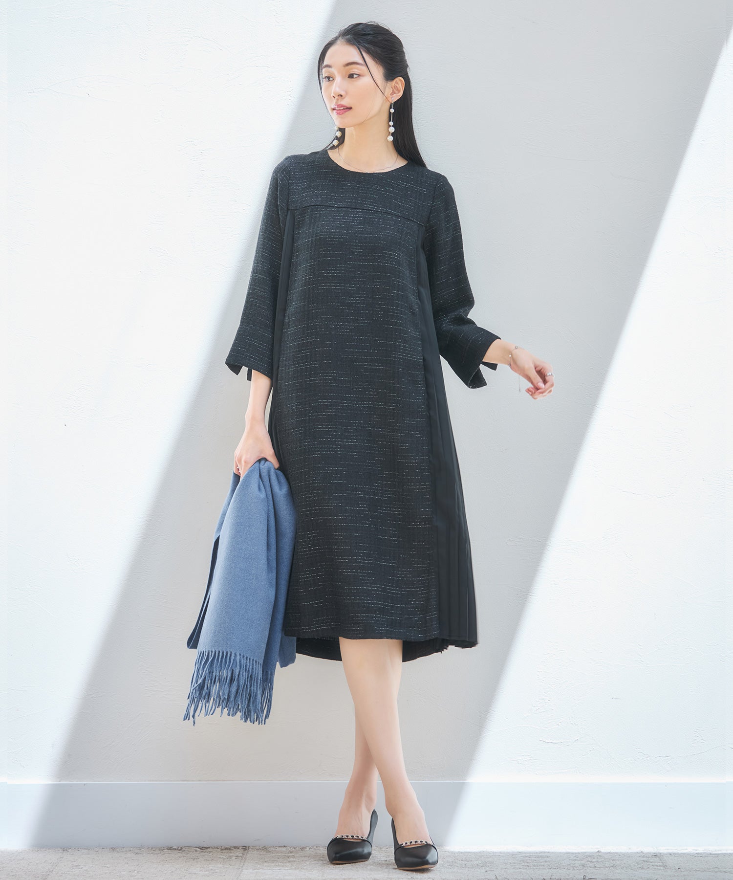 パーティードレス ツイード ワンピース 結婚式dsz0123