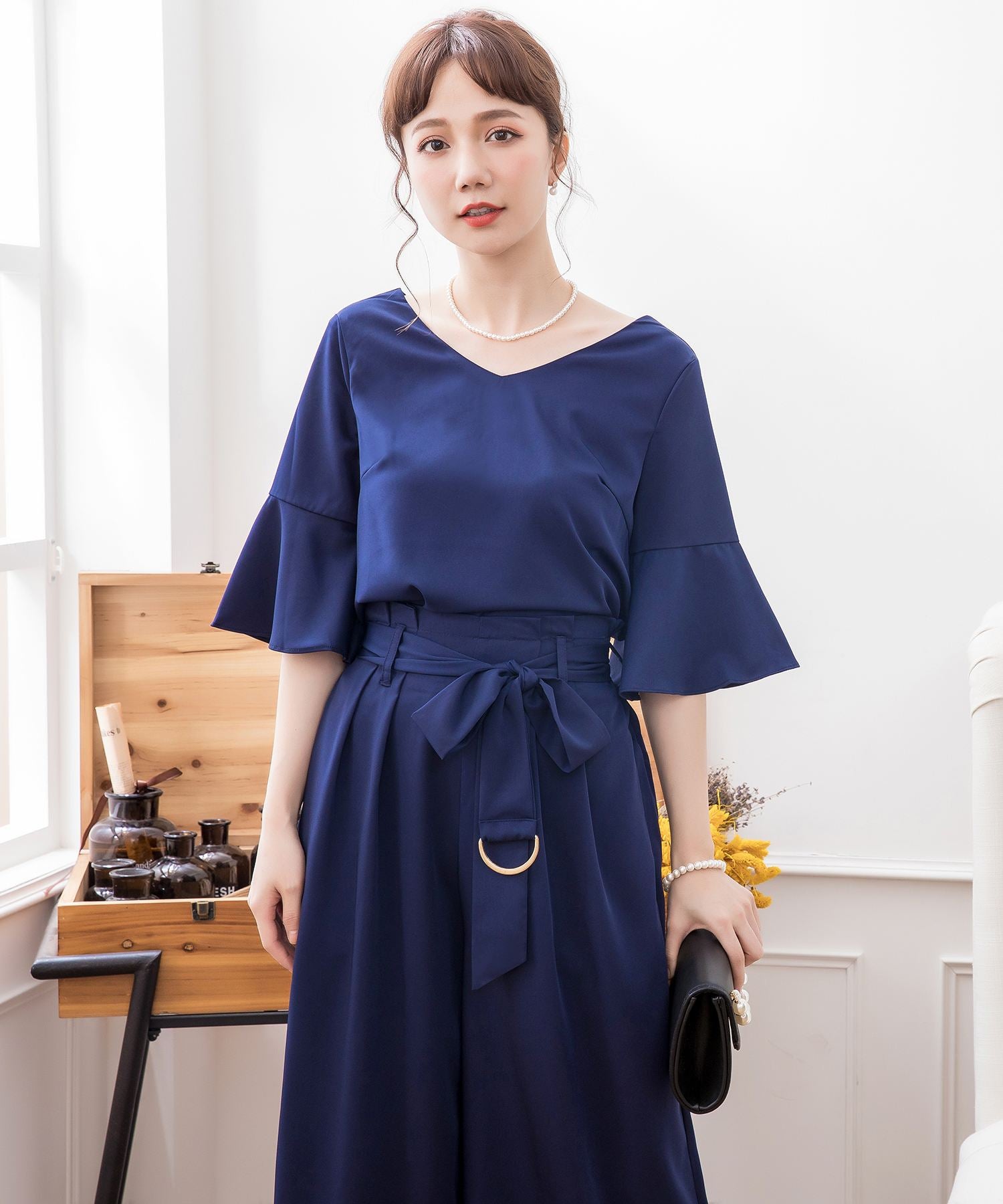 ワイドパンツセットアップドレス・結婚式ワンピース・お呼ばれパーティードレスcy88135
