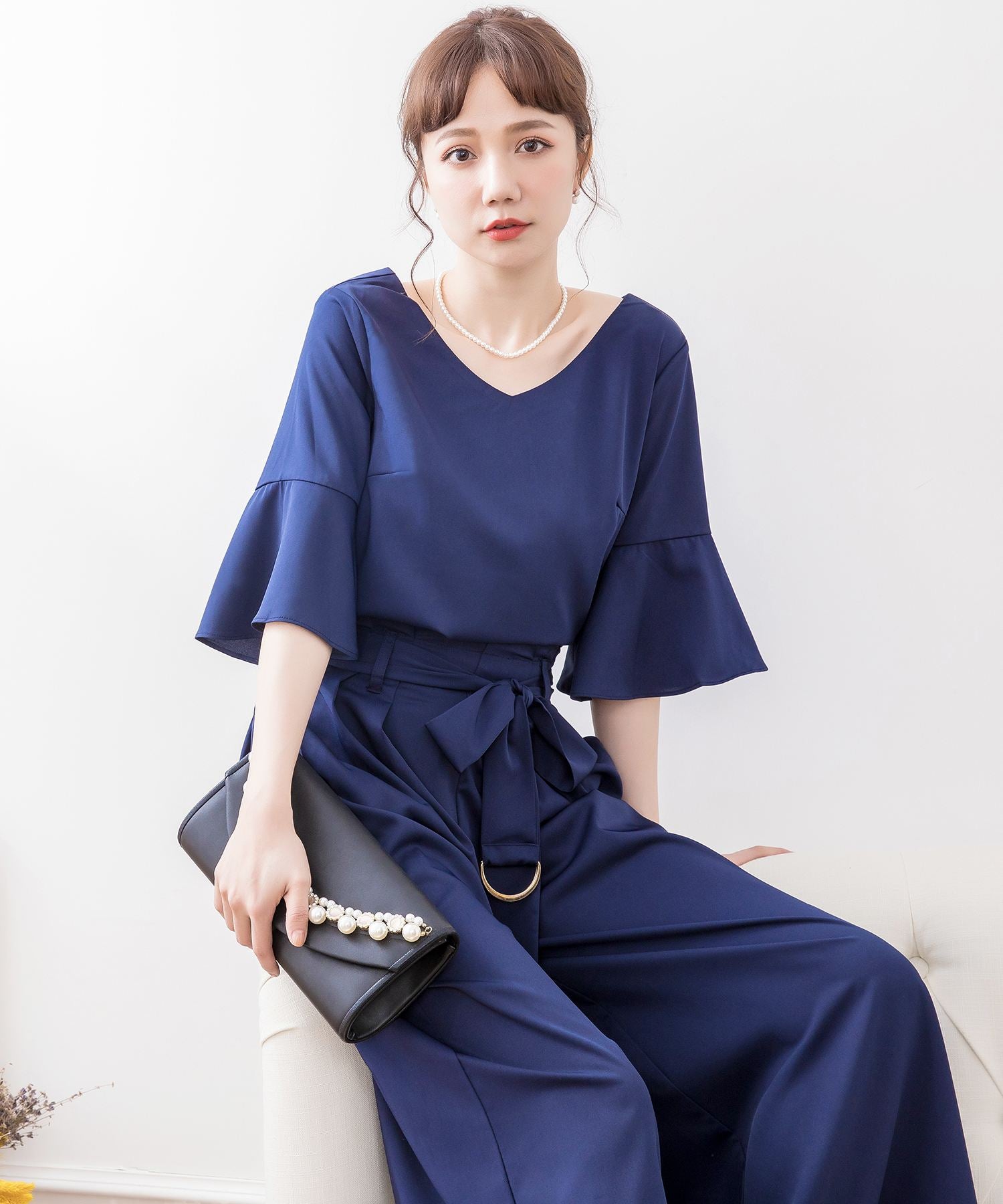 ワイドパンツセットアップドレス・結婚式ワンピース・お呼ばれパーティードレスcy88135