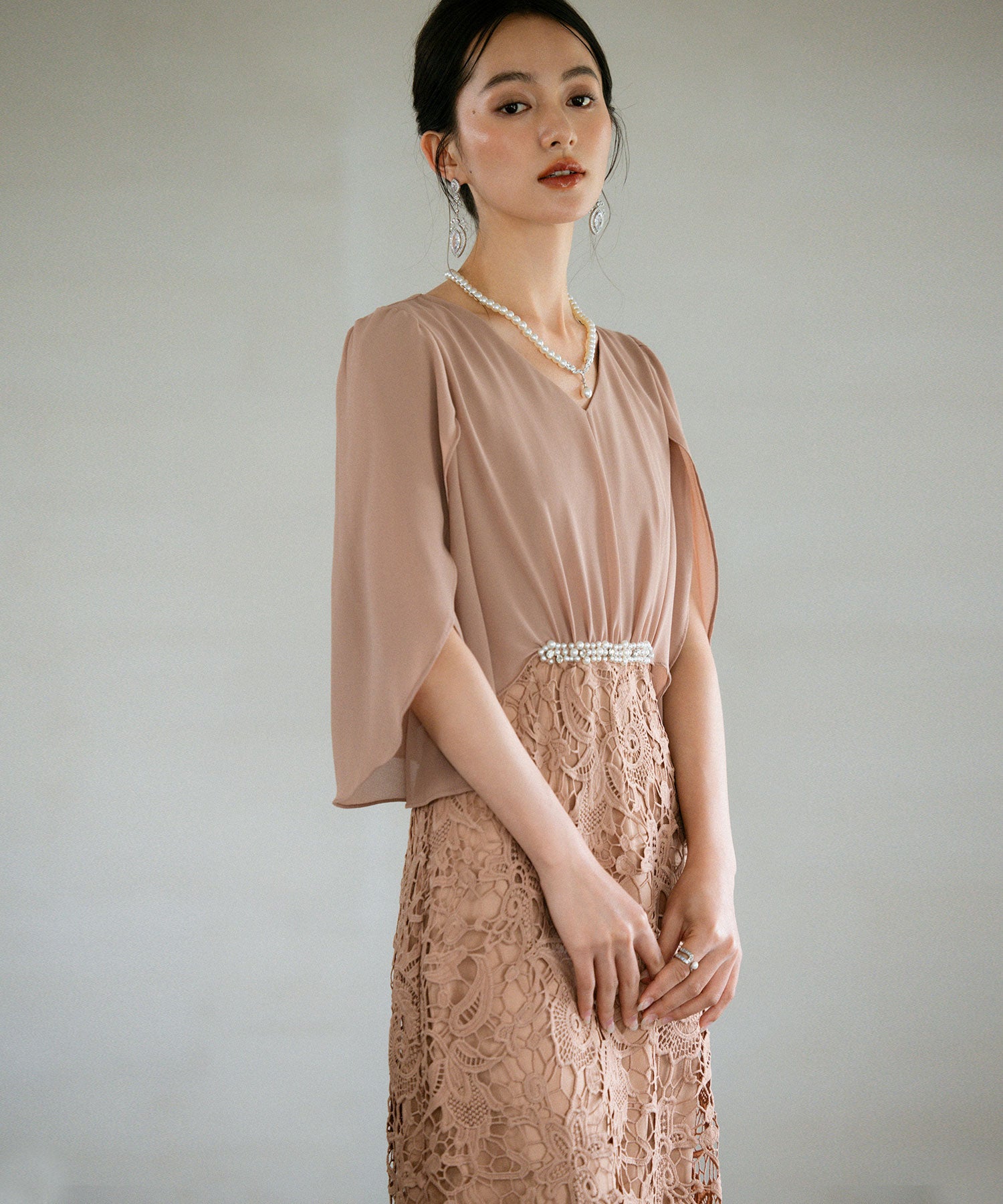 結婚式 ワンピース パーティー ドレス お呼ばれ 二次会 袖あり cy88262