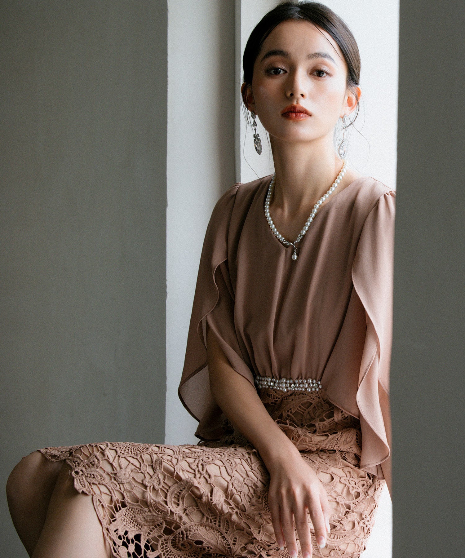 結婚式 ワンピース パーティー ドレス お呼ばれ 二次会 袖あり cy88262