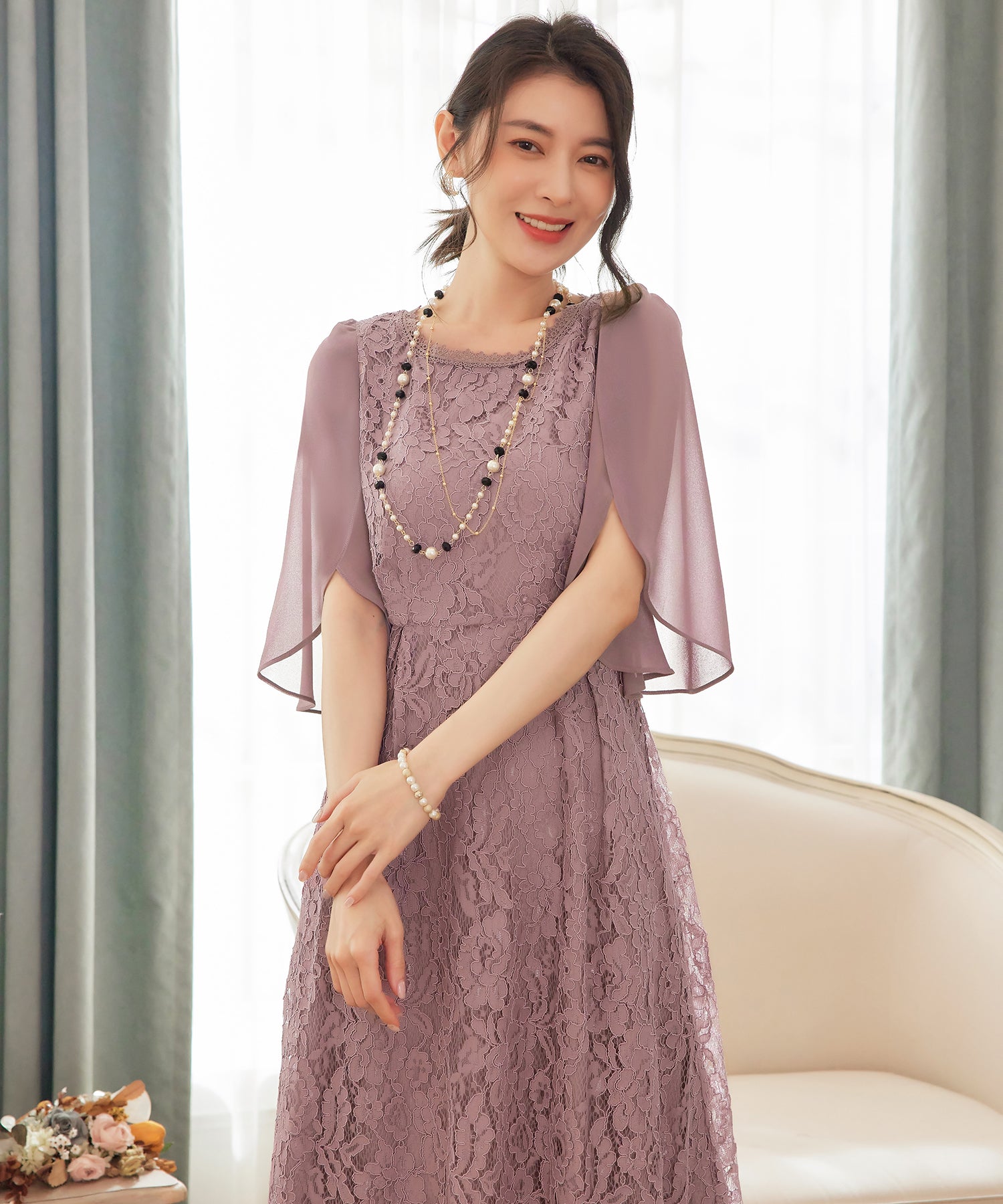 【syounaka88ページ】パーティードレス 総レースワンピースドレス・結婚式ワンピース・お呼ばれ
