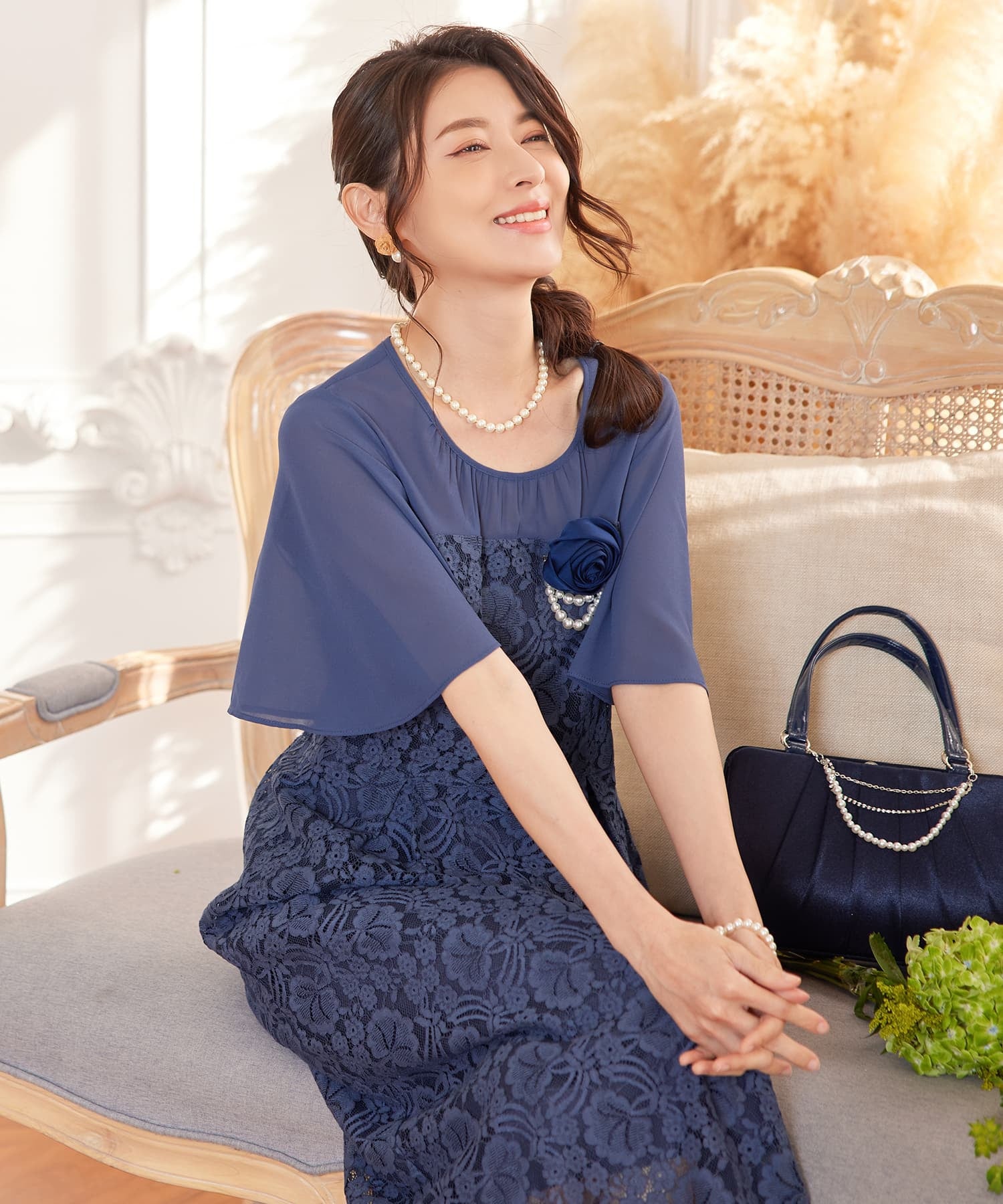ワンピース パーティードレス レース 結婚式cy88567