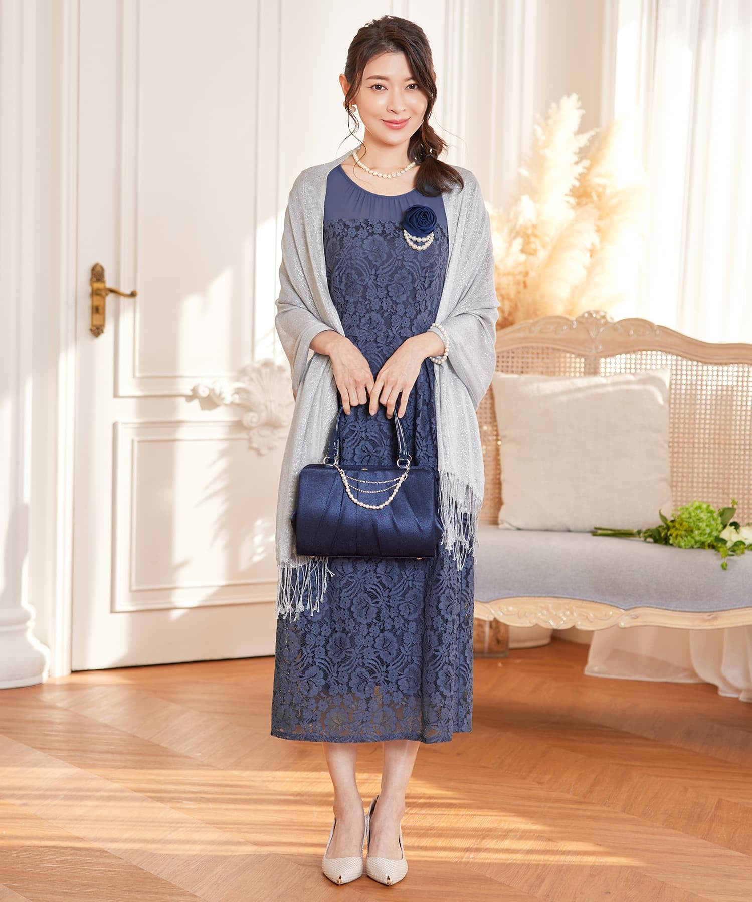 ワンピース パーティードレス レース 結婚式cy88567