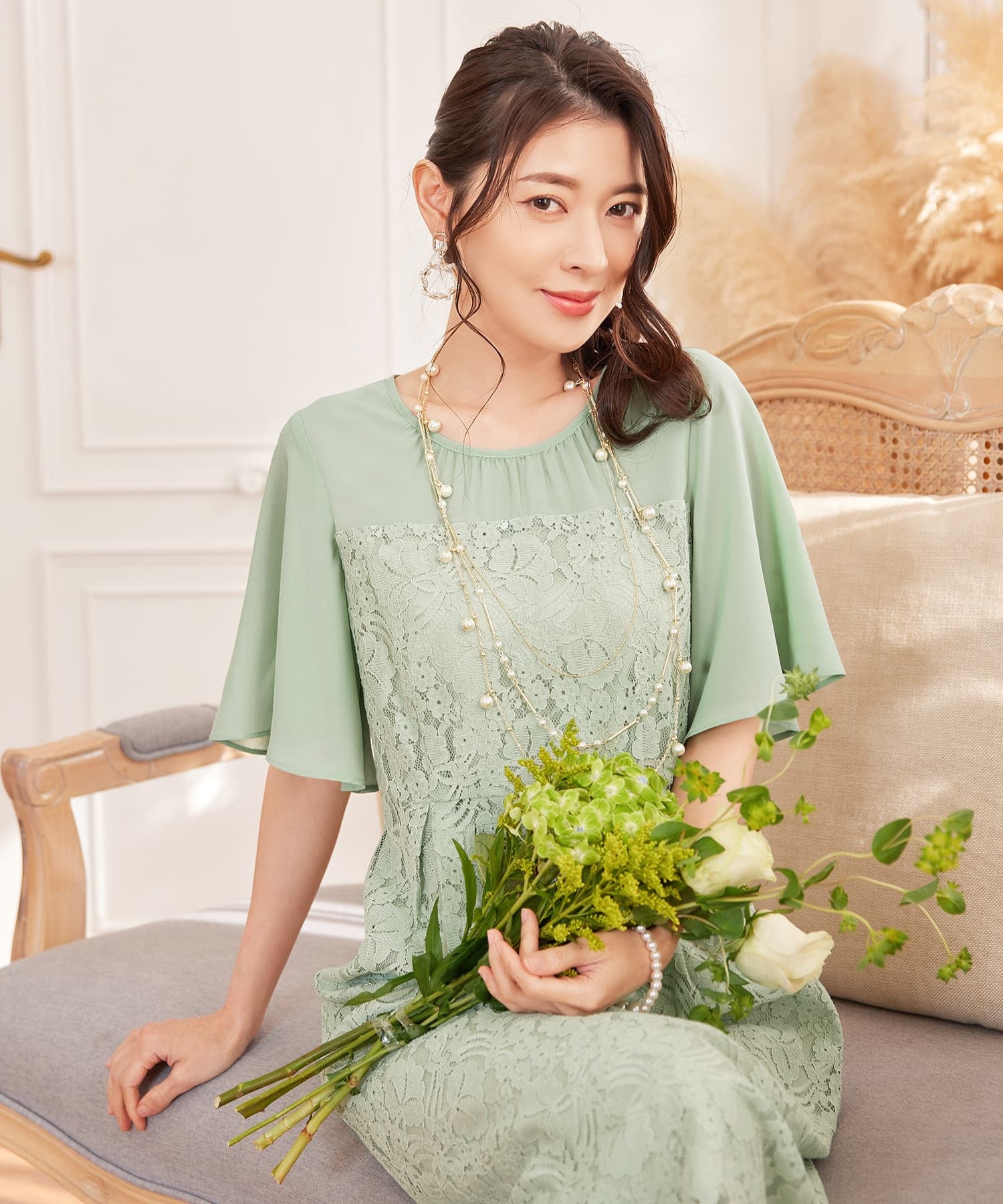 ワンピース パーティードレス レース 結婚式cy88567