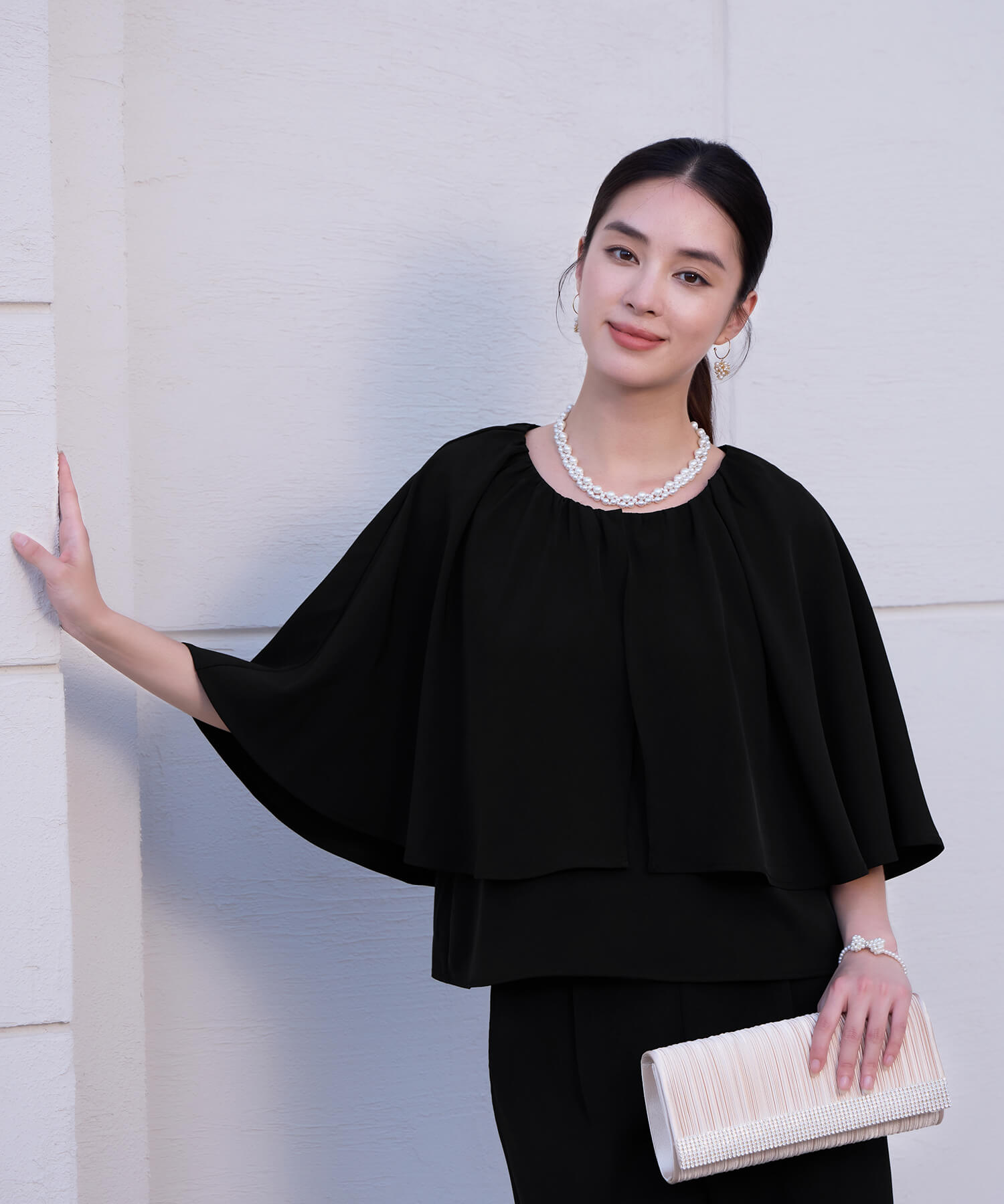 楽ちん×きれい見えの上下セットcy88631 ブラック