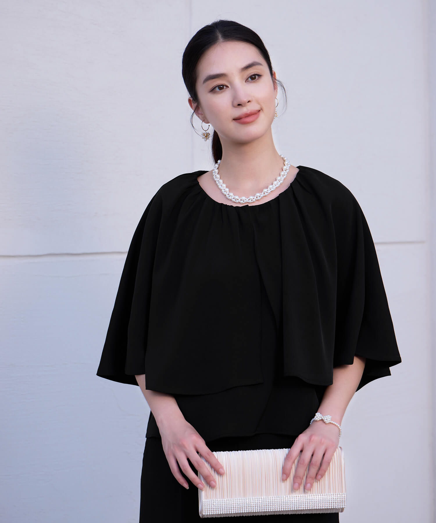 楽ちん×きれい見えの上下セットcy88631 ブラック