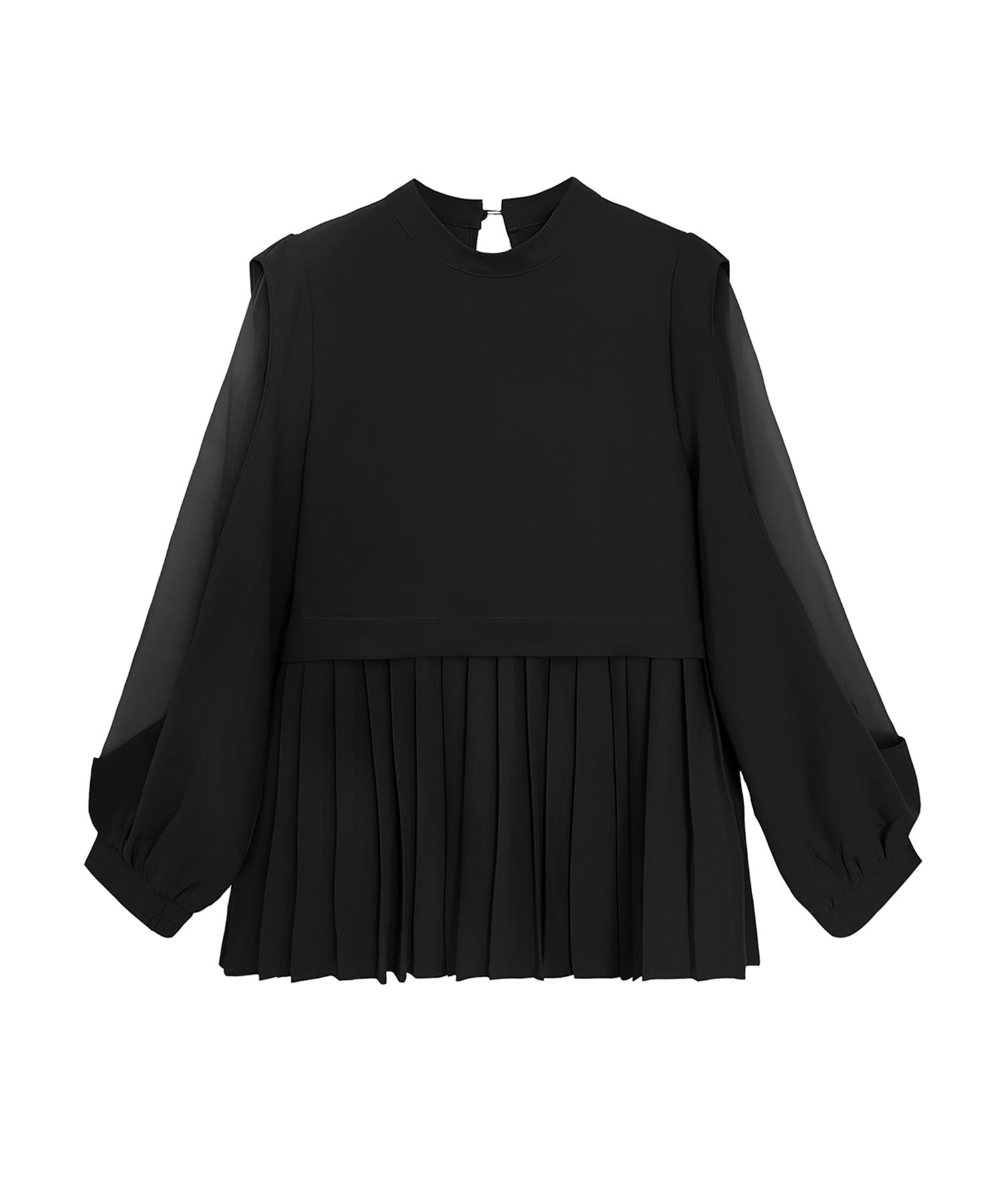 プリーツ切り替え セットアップ パンツドレスcy88633 ブラック