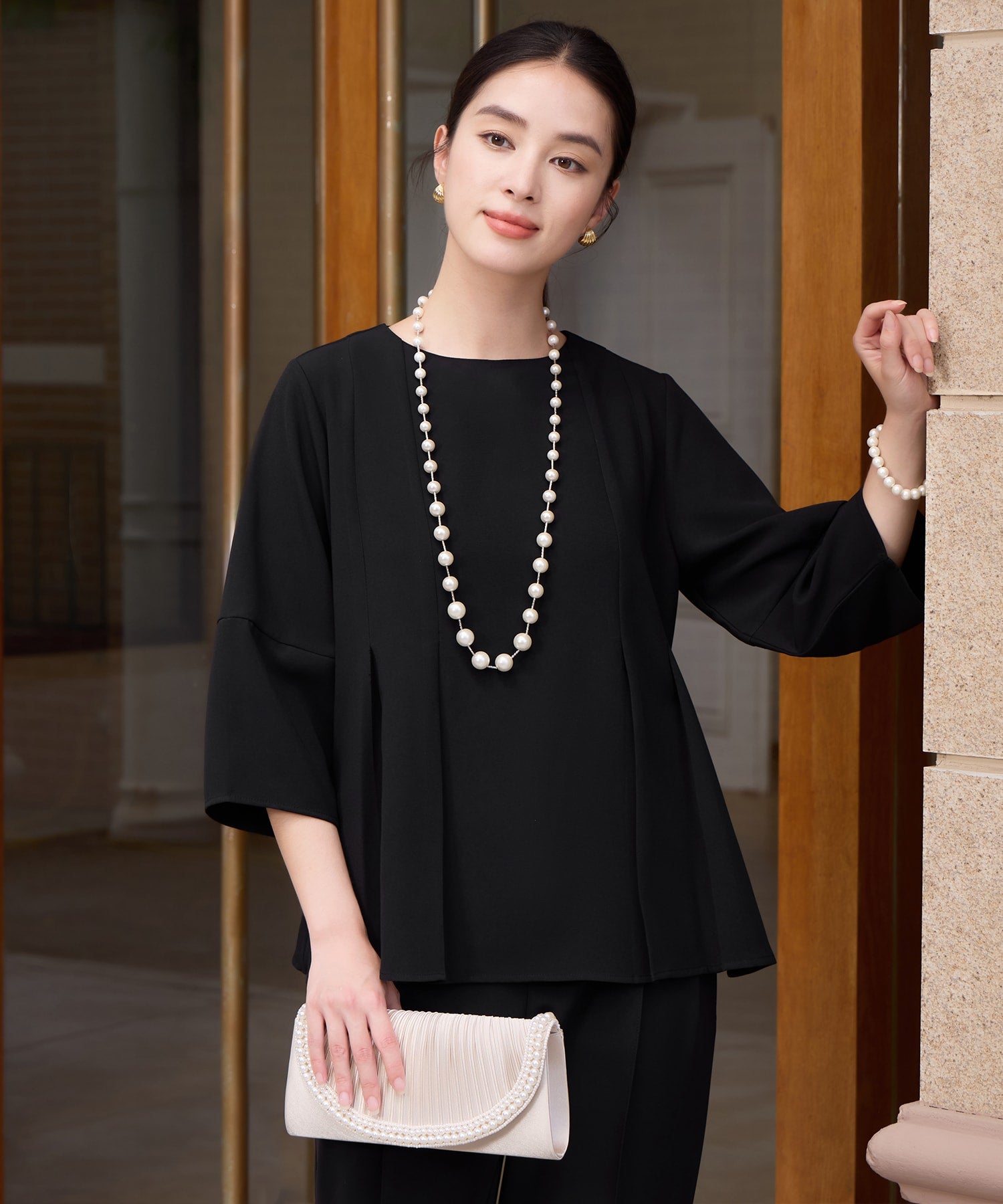 きれいめペプラムパンツセットアップcy88661 ブラック – [公式]DRESS+