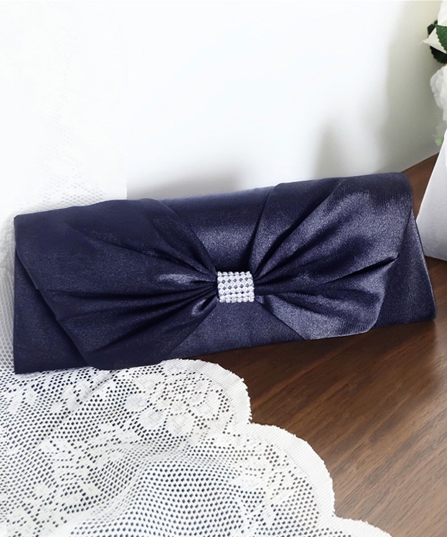 【結婚式・お呼ばれに使えるパーティーバッグ】3WAYビッグリボンデザインクラッチバッグcyb5510
