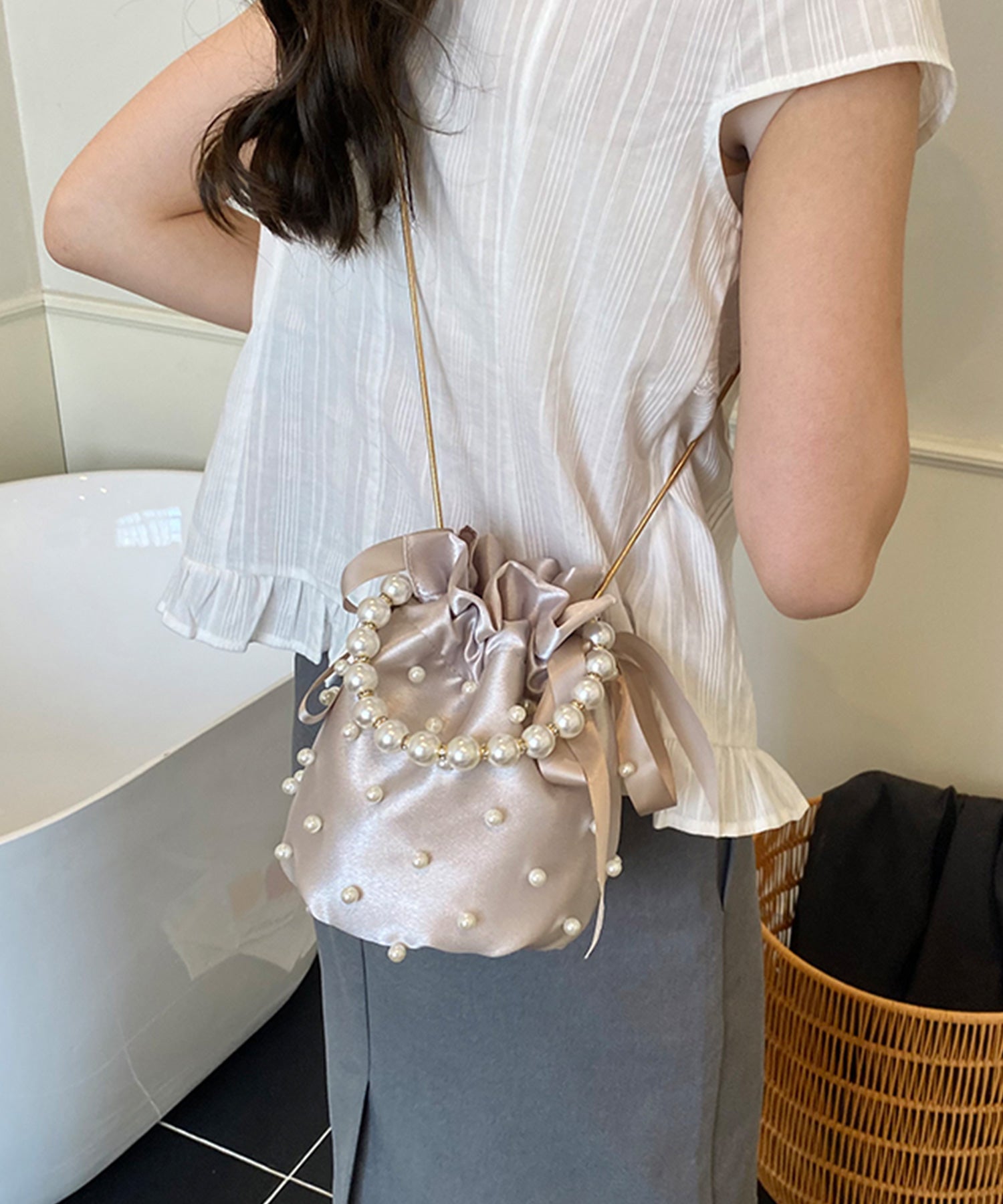 パールハンドル付きパーティーバッグ dsb0017-101-18