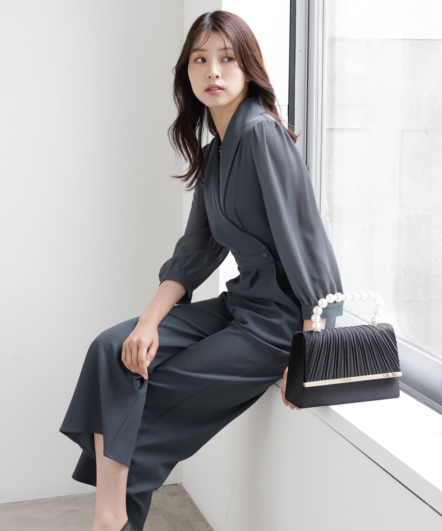 DRESS PLUS セットアップ パンツドレスドレス ブラック XL ドレスプラス DRESS+ 結婚式 パンツドレス セットアップ
