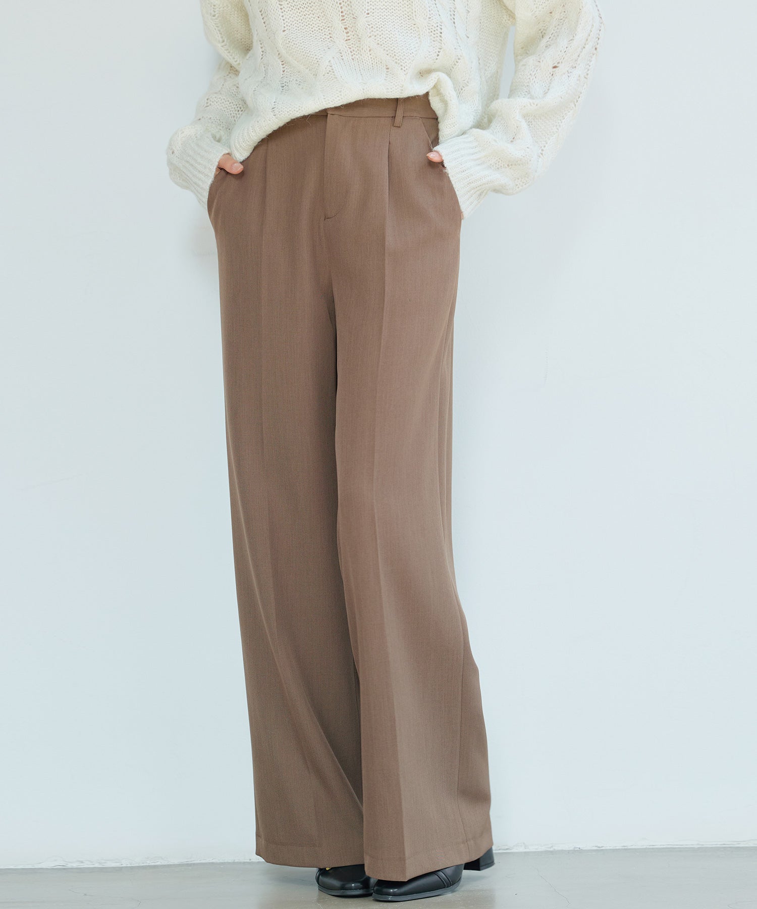 パンツ ボトムス スラックス レディースdsk24002 ブラウン