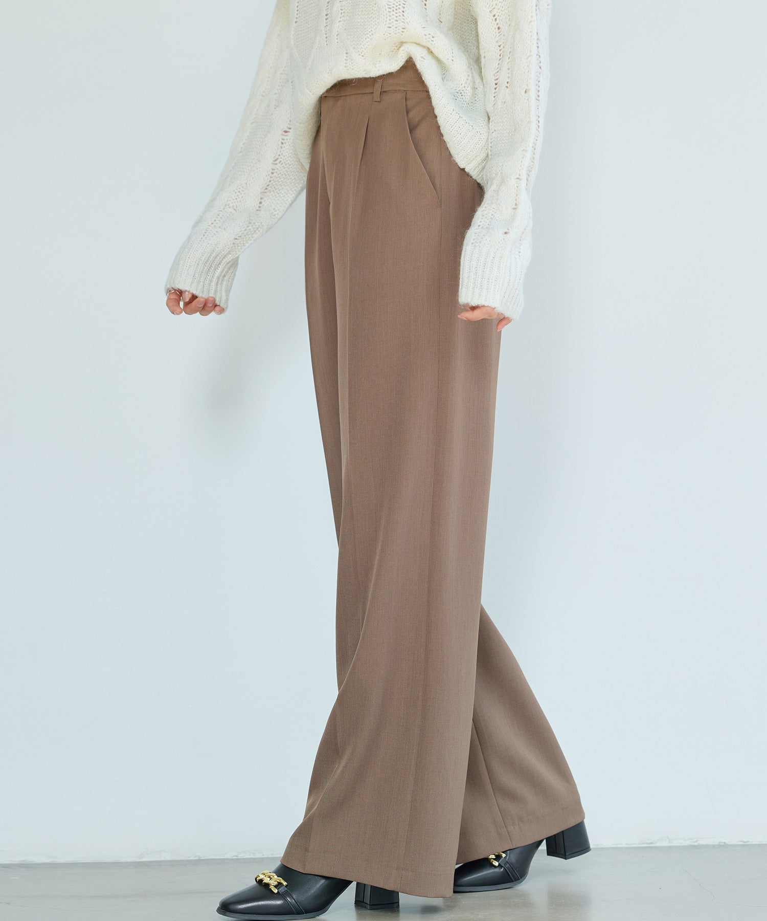 パンツ ボトムス スラックス レディースdsk24002 ブラウン