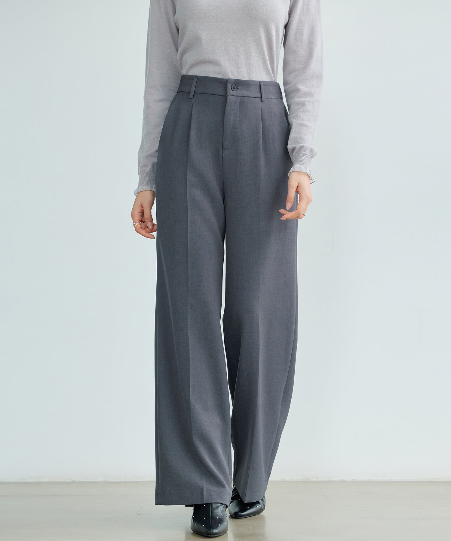 パンツ ボトムス スラックス レディースdsk24002 チャコール