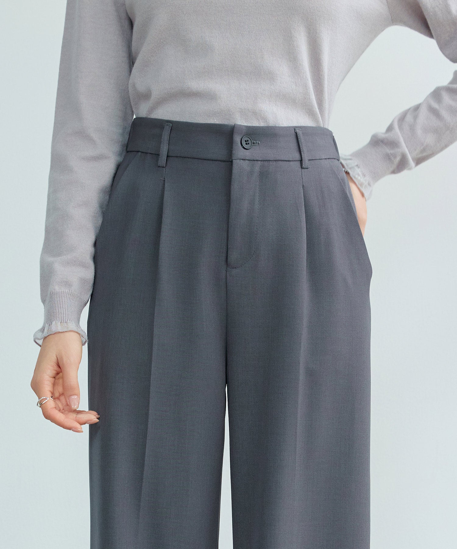 パンツ ボトムス スラックス レディースdsk24002 チャコール