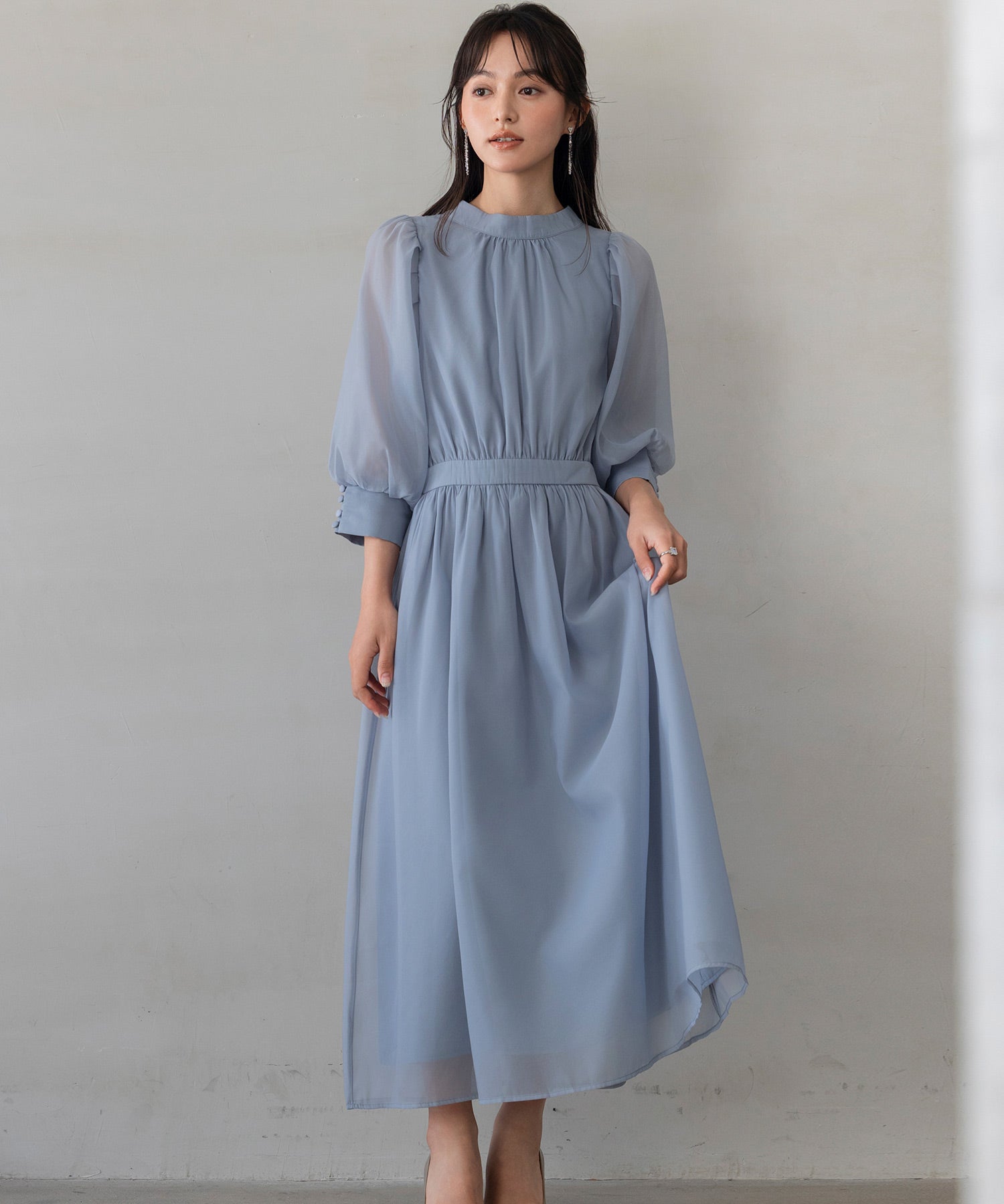 ワンピース オーガンジー 結婚式 フォーマル パーティードレスdsn0046