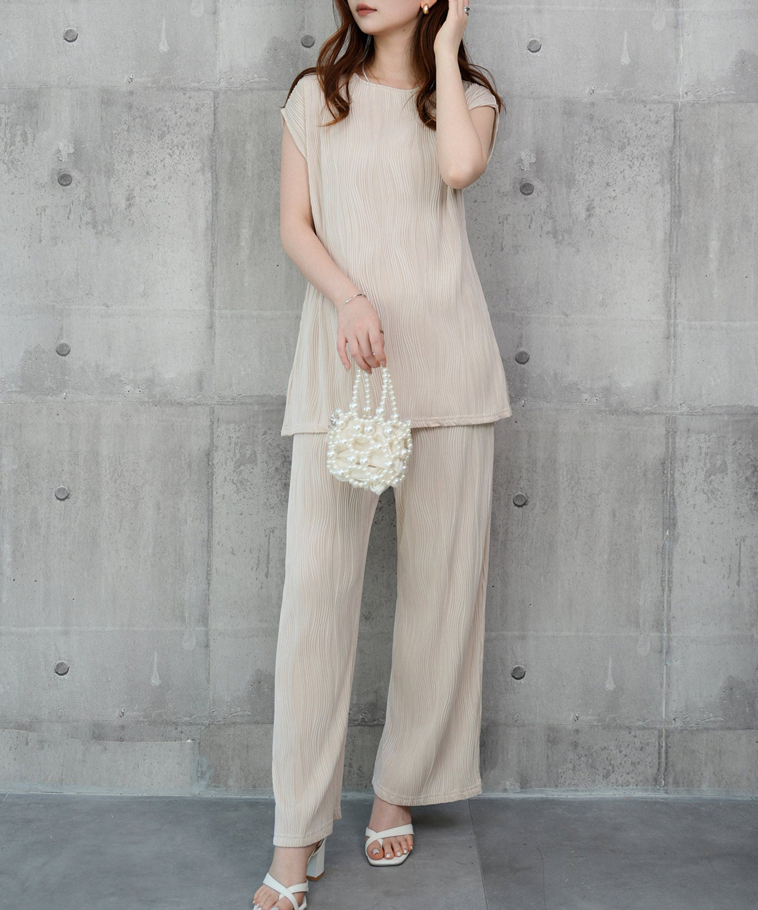 カットソーセットアップ パンツドレスdsrb1259 アイボリー – [公式