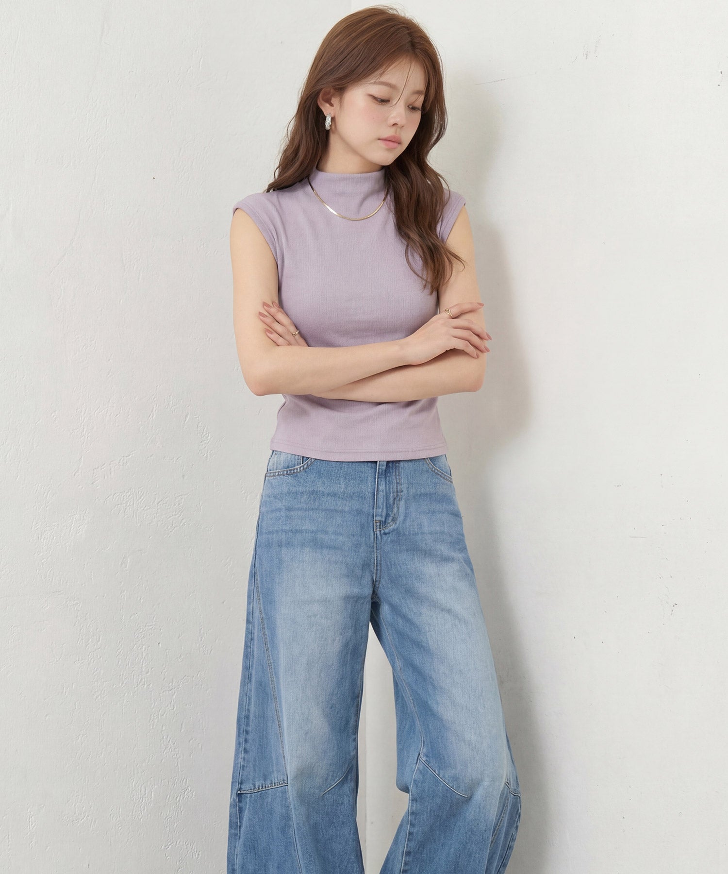 リブカットソー リブ編みT レディースdsrb3000 パープル