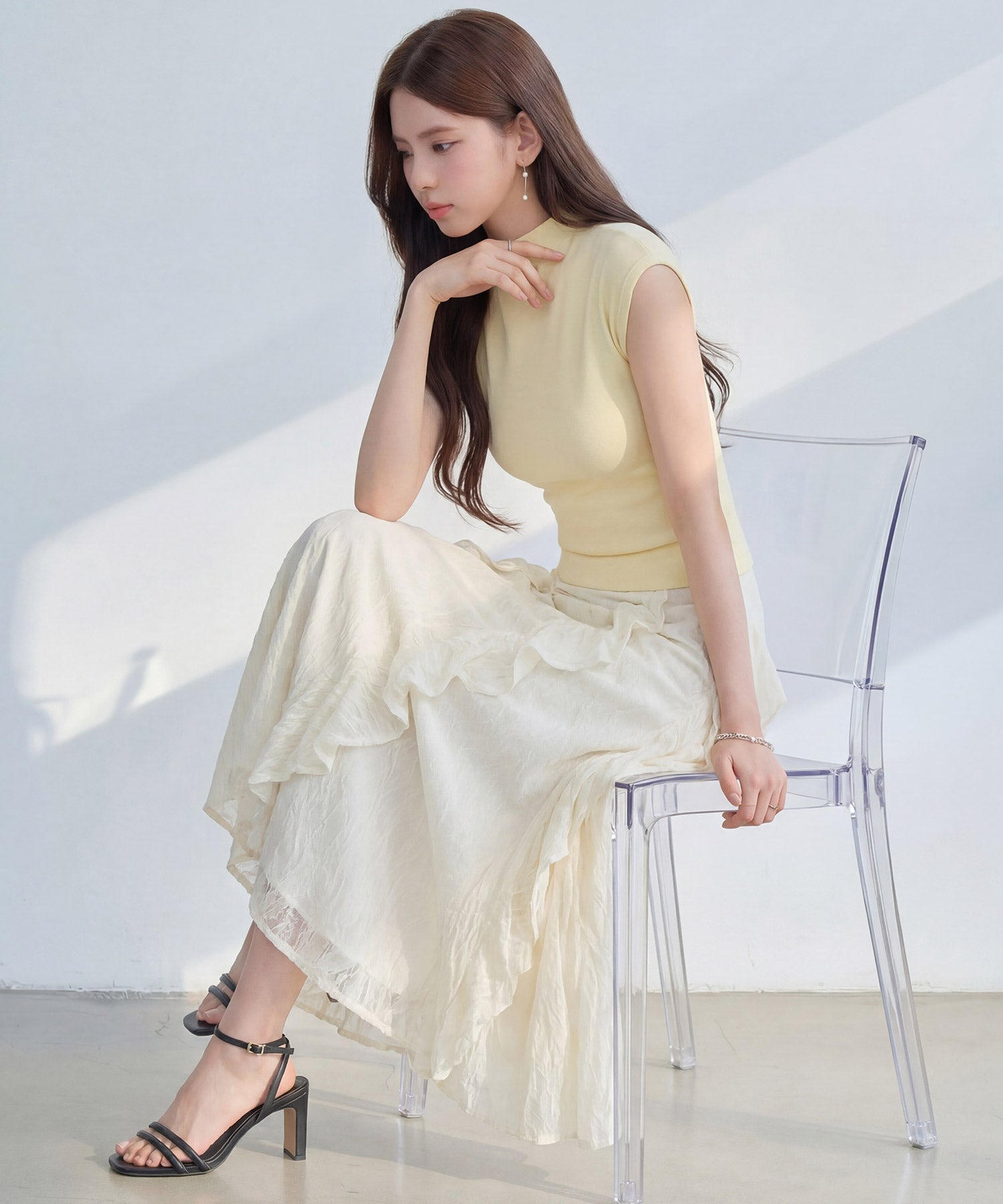 リブカットソー リブ編みT レディースdsrb3000 イエロー