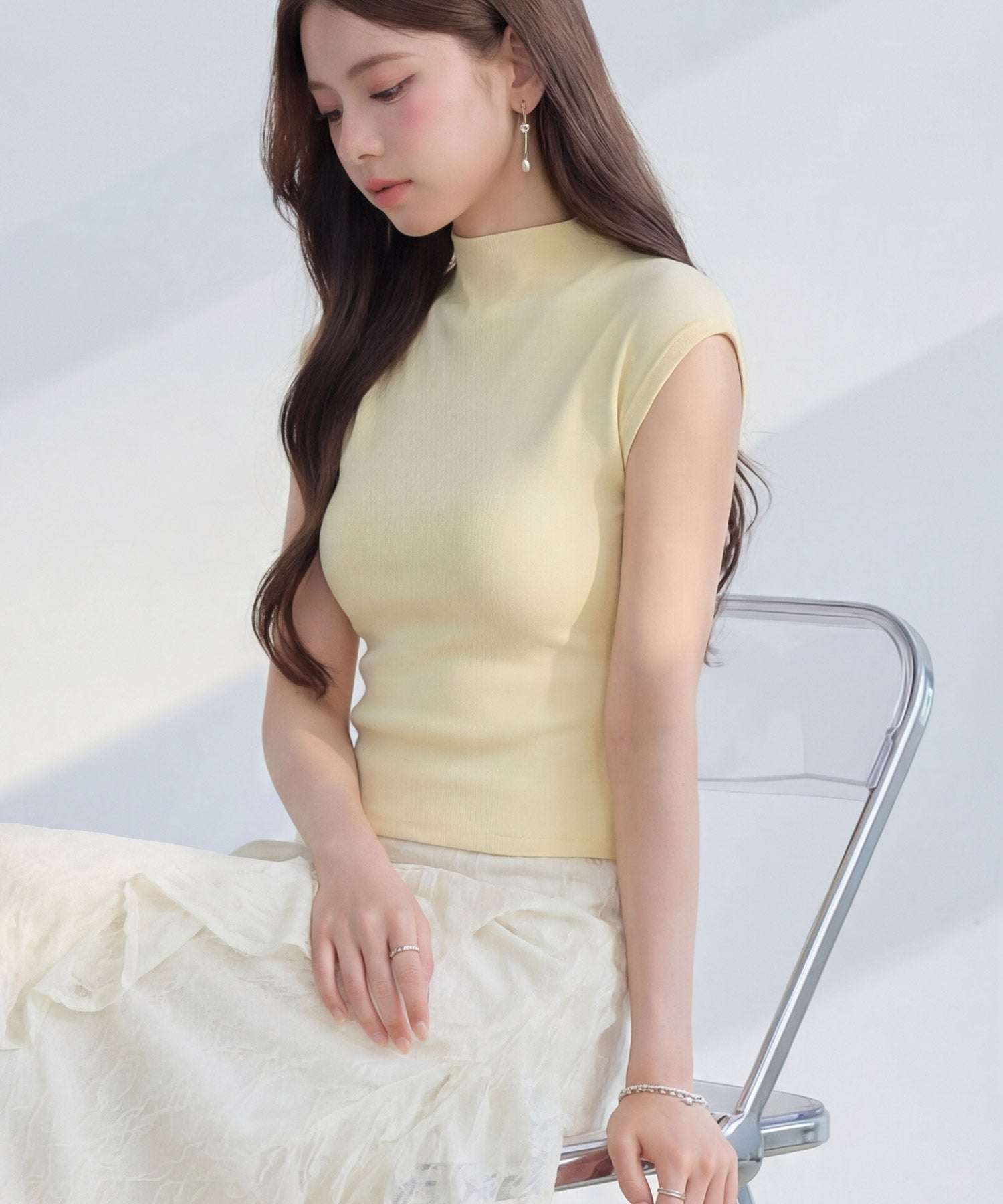 リブカットソー リブ編みT レディースdsrb3000 イエロー