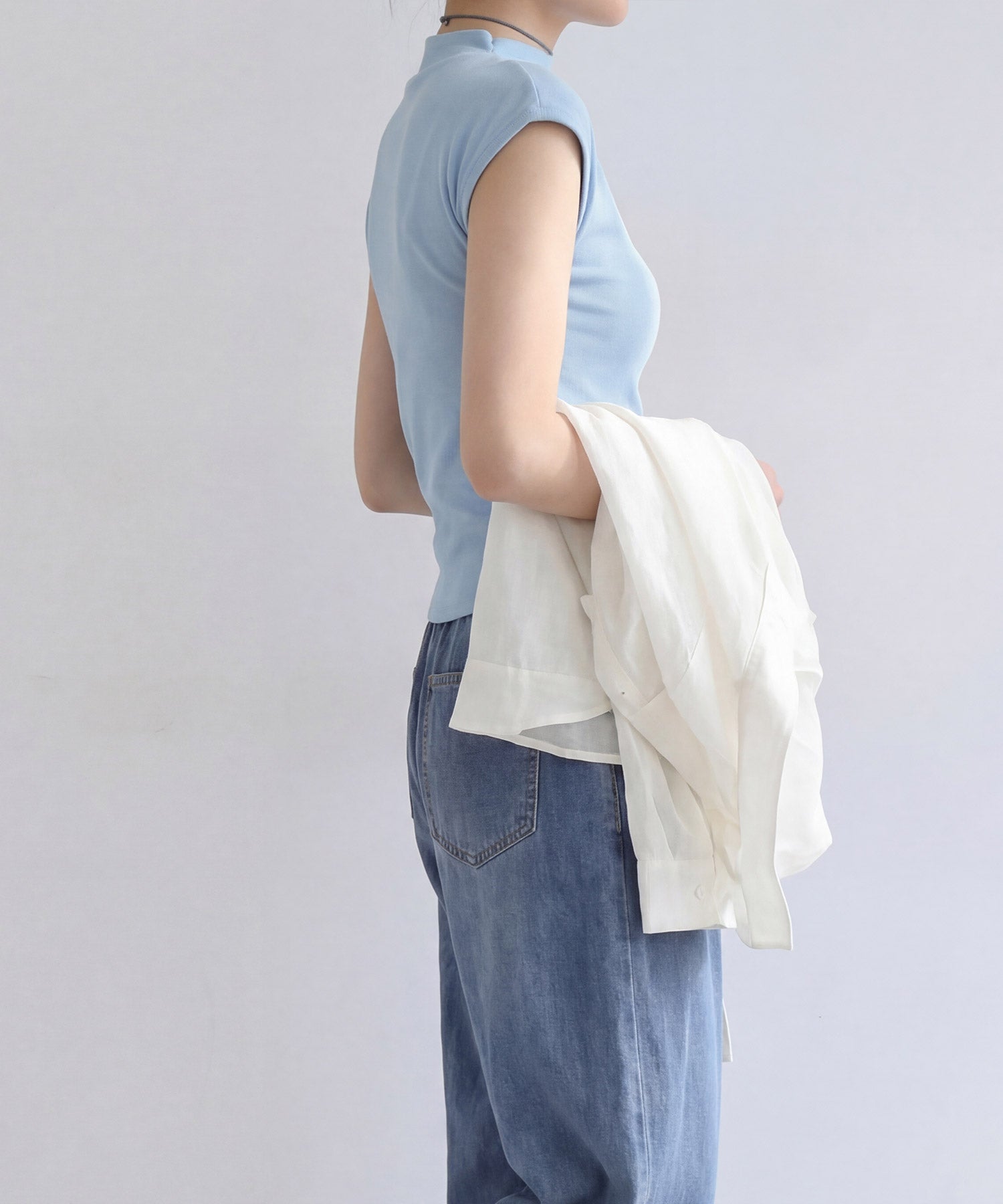 リブカットソー リブ編みT レディースdsrb3000 ブルー