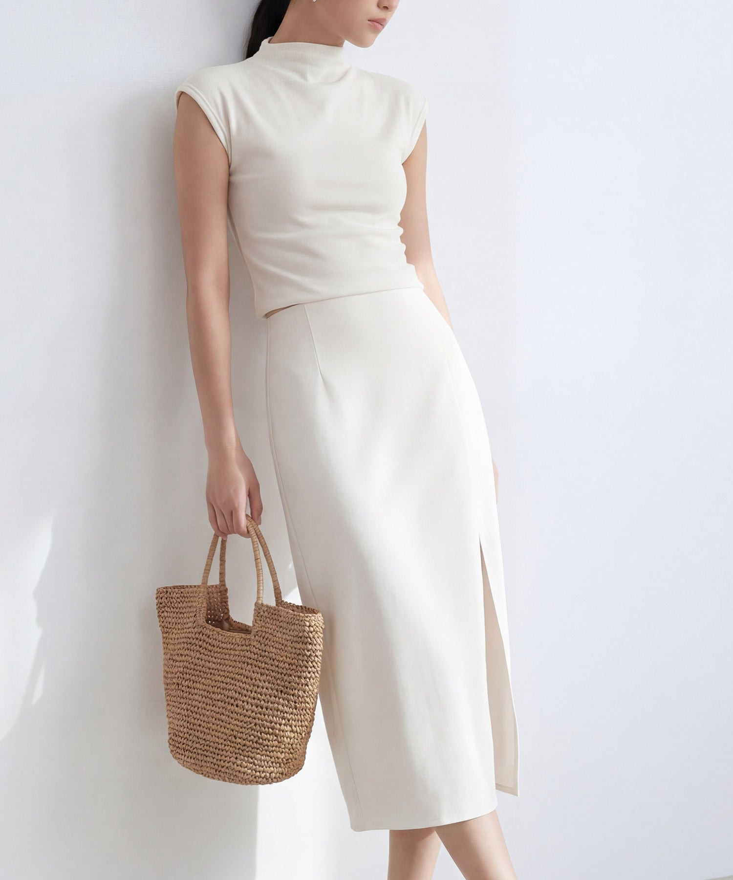 リブカットソー リブ編みT レディースdsrb3000 アイボリー