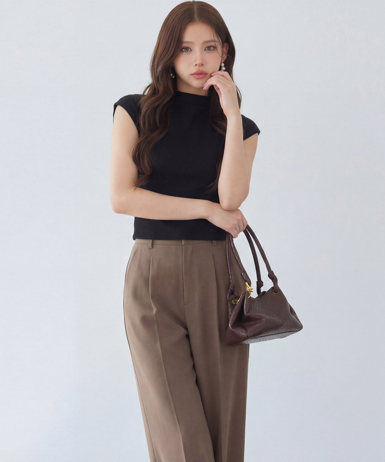 リブカットソー リブ編みT レディースdsrb3000 ブラック