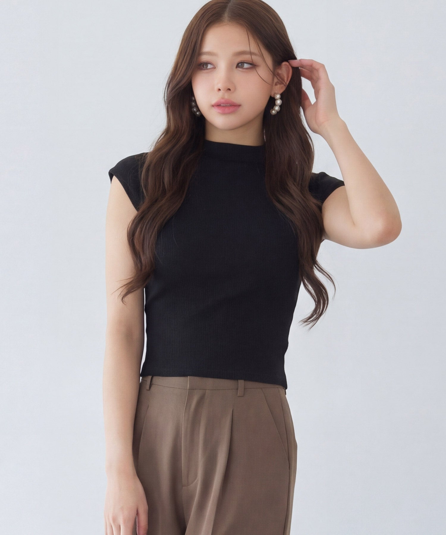 リブカットソー リブ編みT レディースdsrb3000 ブラック