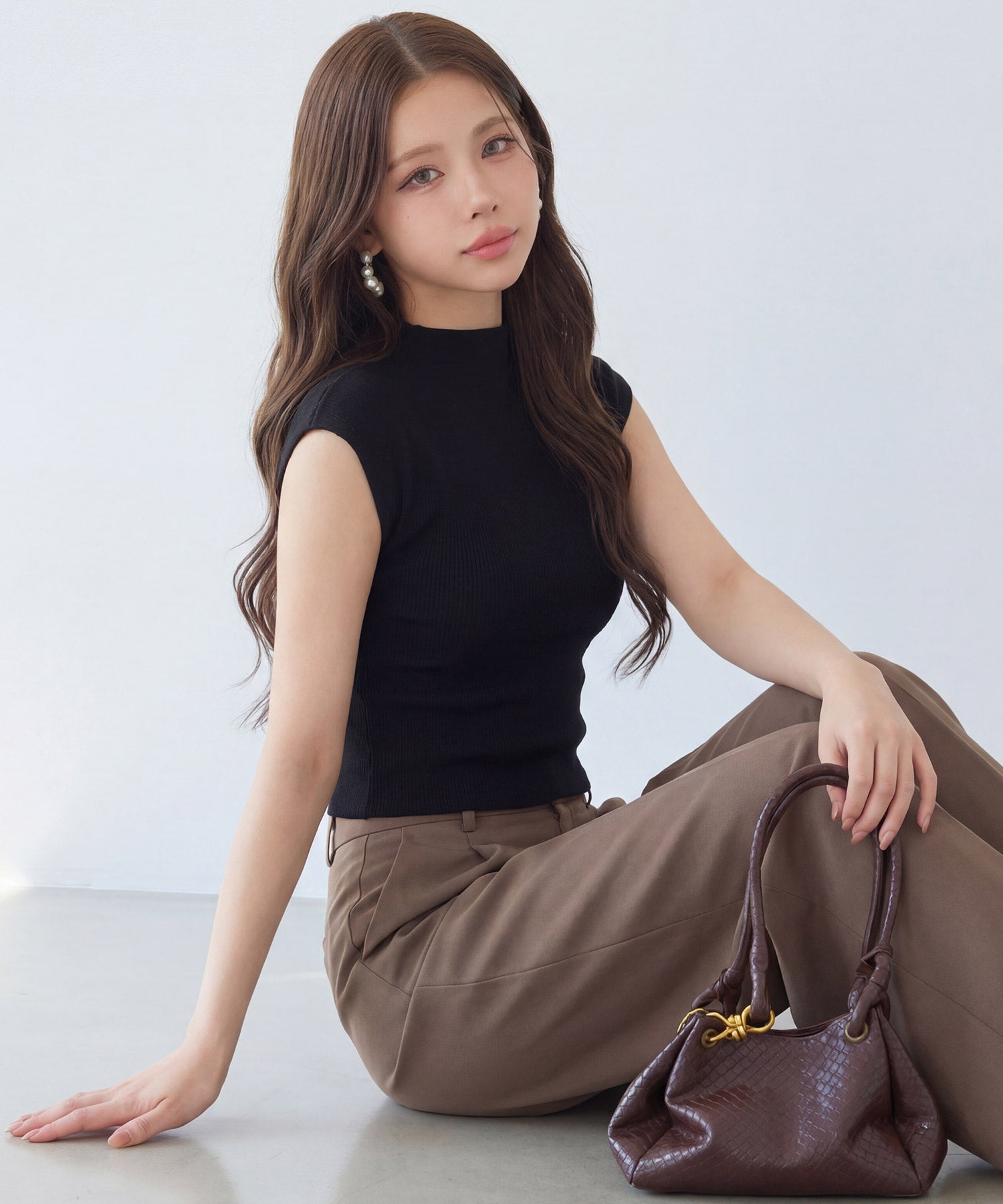 リブカットソー リブ編みT レディースdsrb3000 ブラック