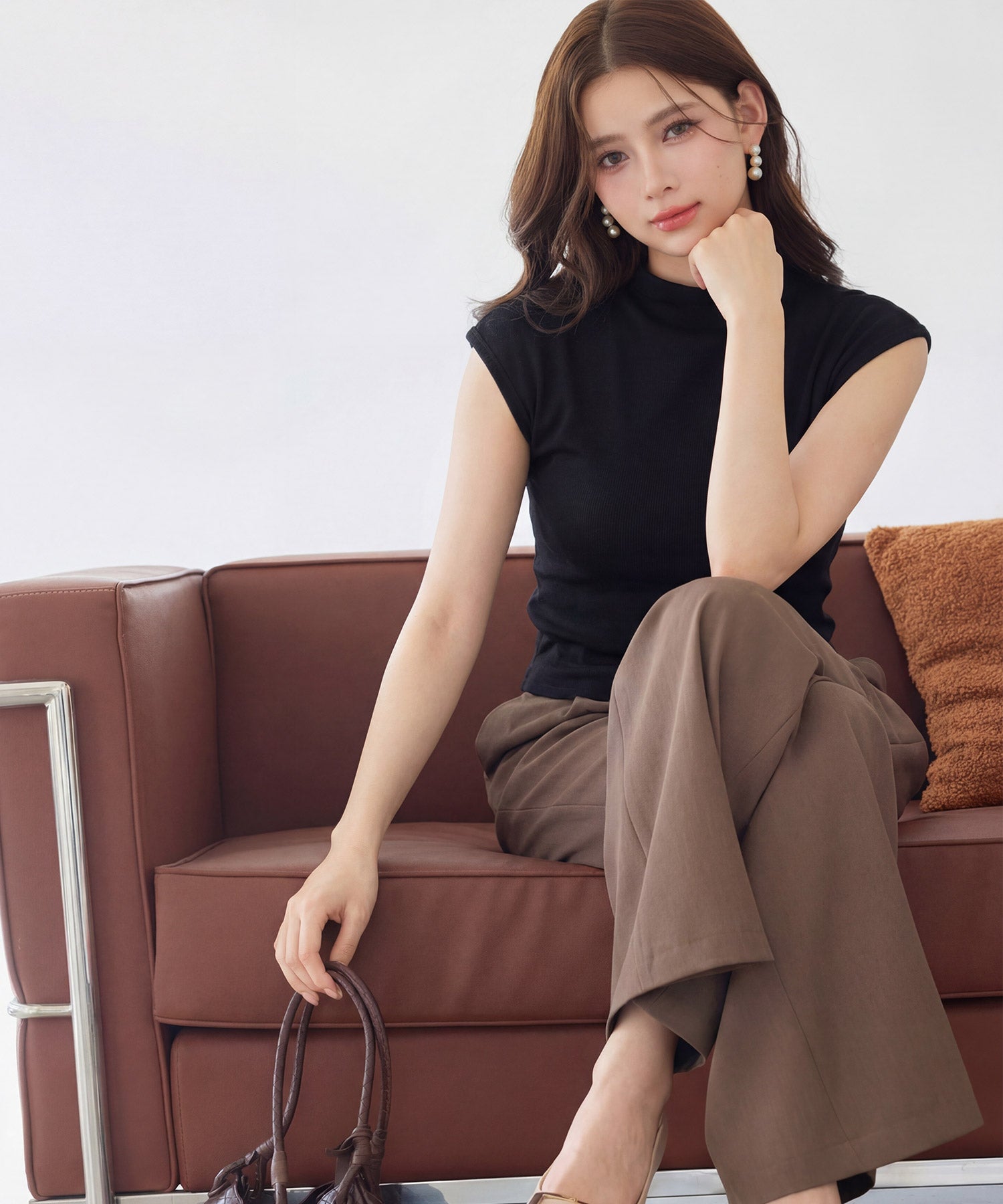 リブカットソー リブ編みT レディースdsrb3000 ブラック