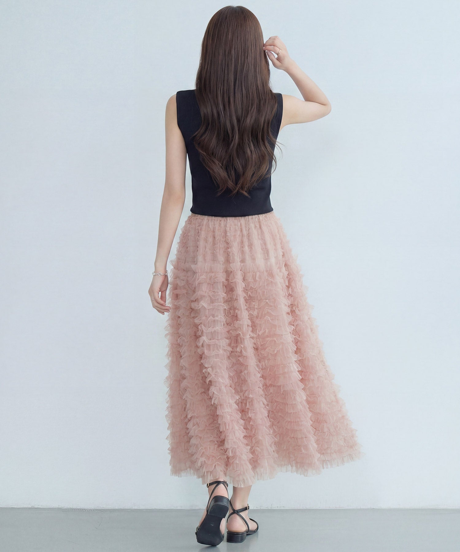 フリルスカート ロングスカート 可愛いdsrb3018 ピンク – [公式]DRESS+