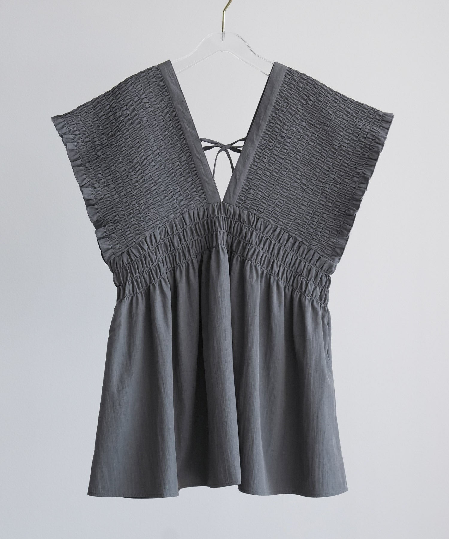 楊柳素材が涼しげなセットアップdsrb4517 グレー