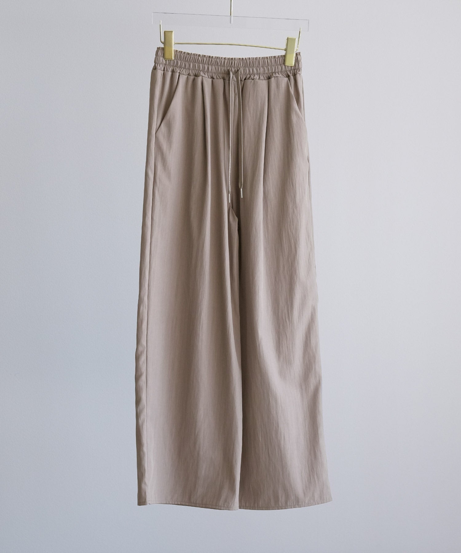 楊柳素材が涼しげなセットアップdsrb4517 ダークベージュ