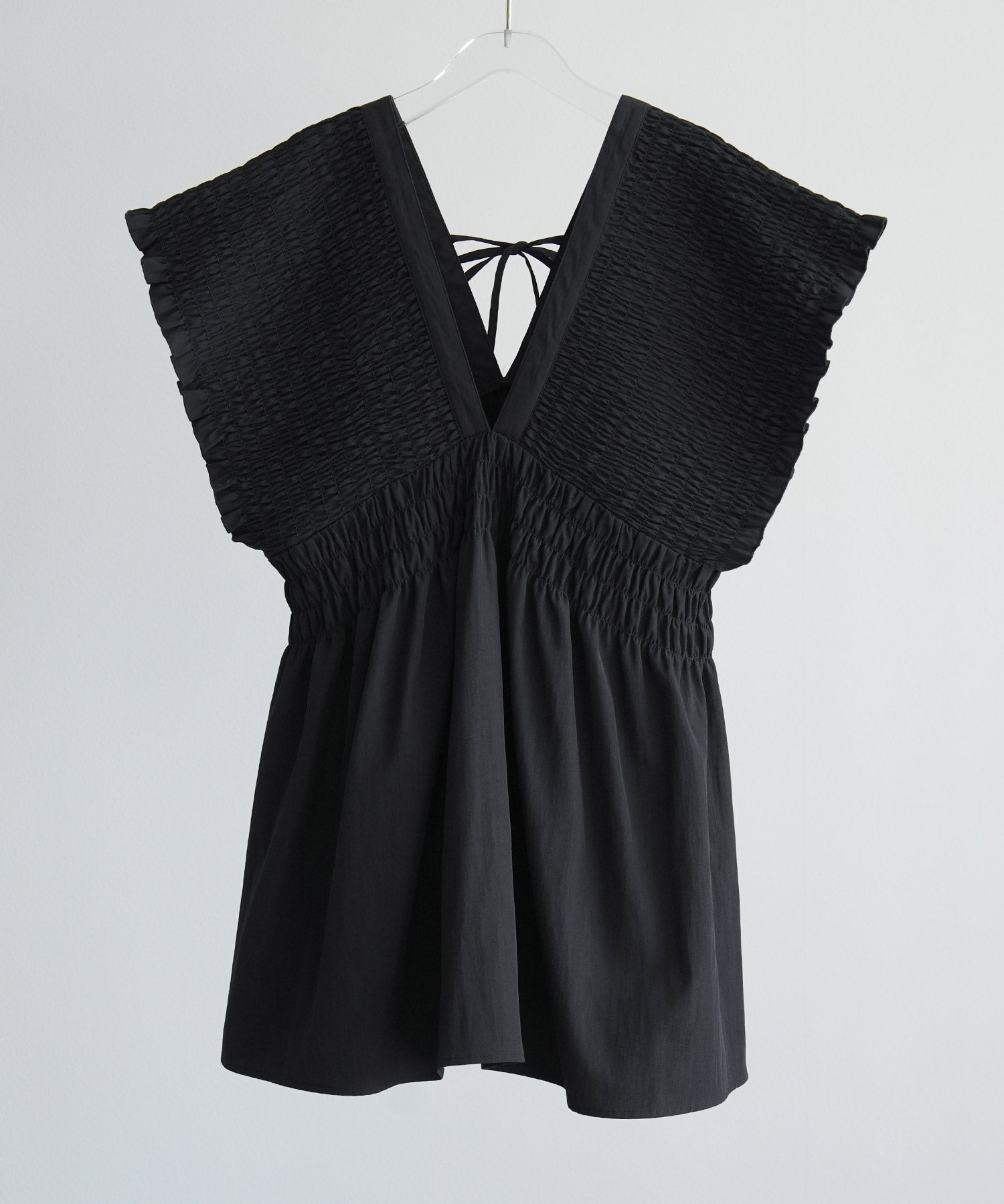 楊柳素材が涼しげなセットアップdsrb4517 ブラック