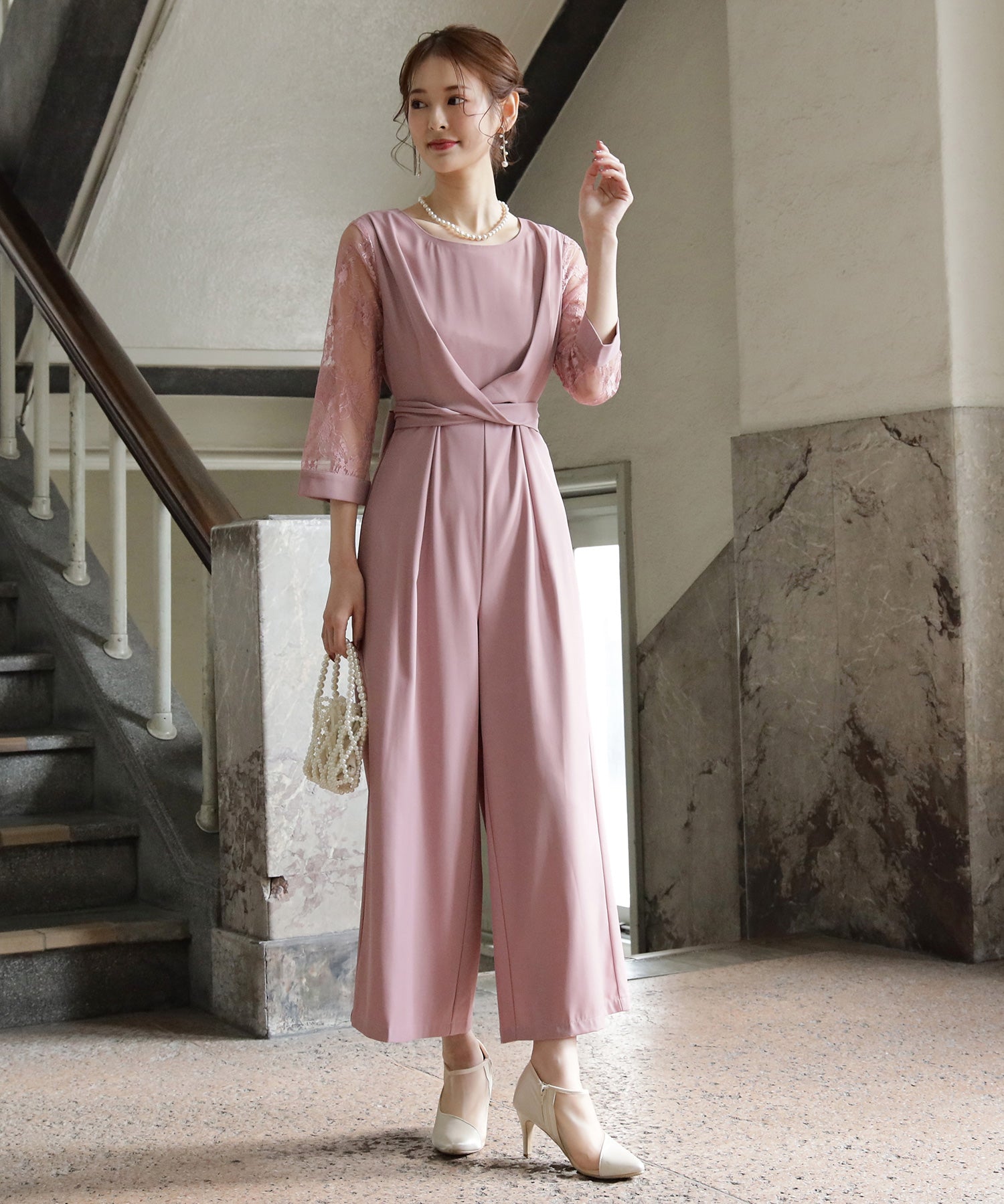 パーティー パンツドレス ジャンプスーツ ロング DRESS+ パンツドレス ジャンプスーツ シフォン S M L パーティー