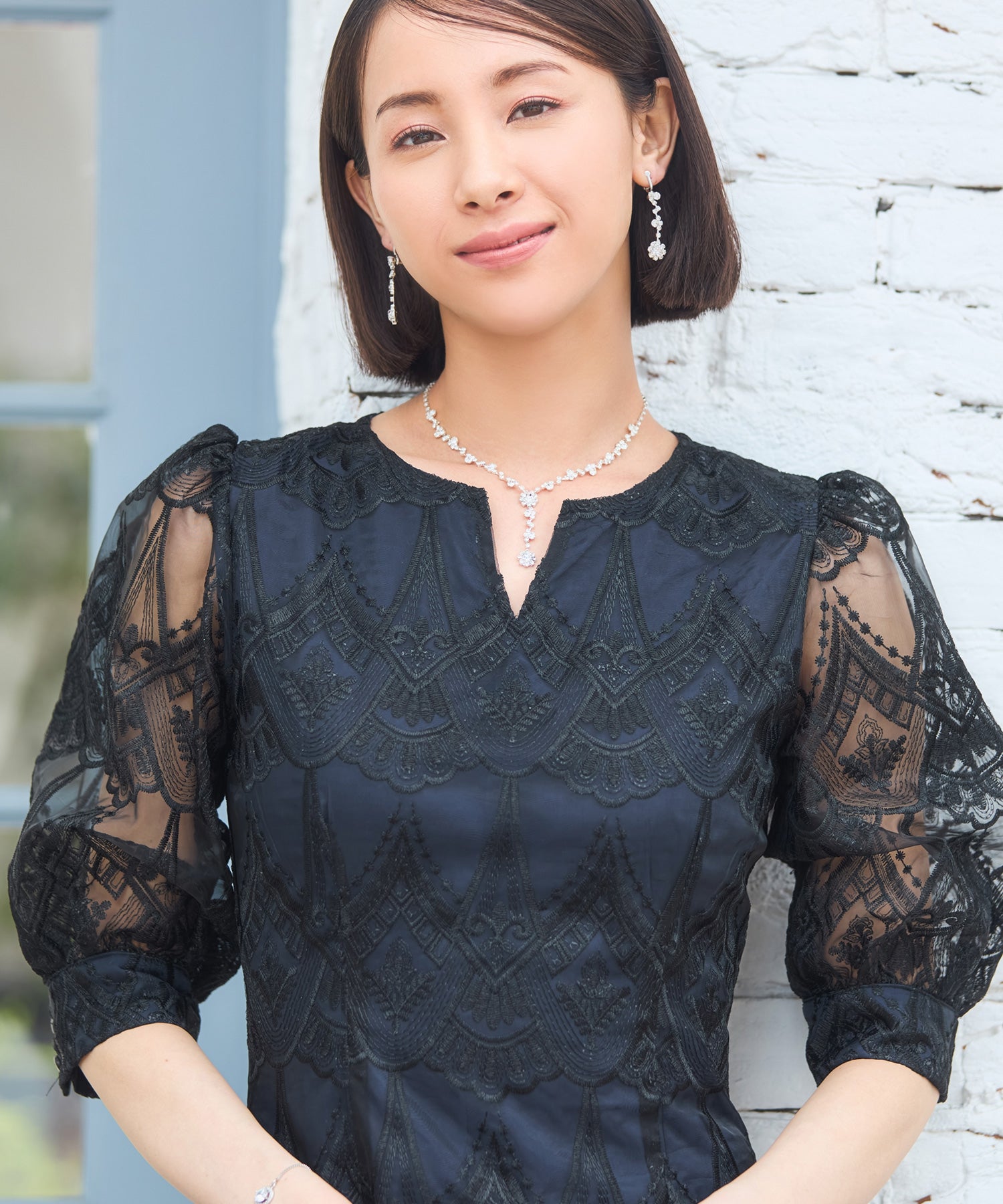 ドレス ワンピース タイト レース スカラップ 結婚式dsz0110