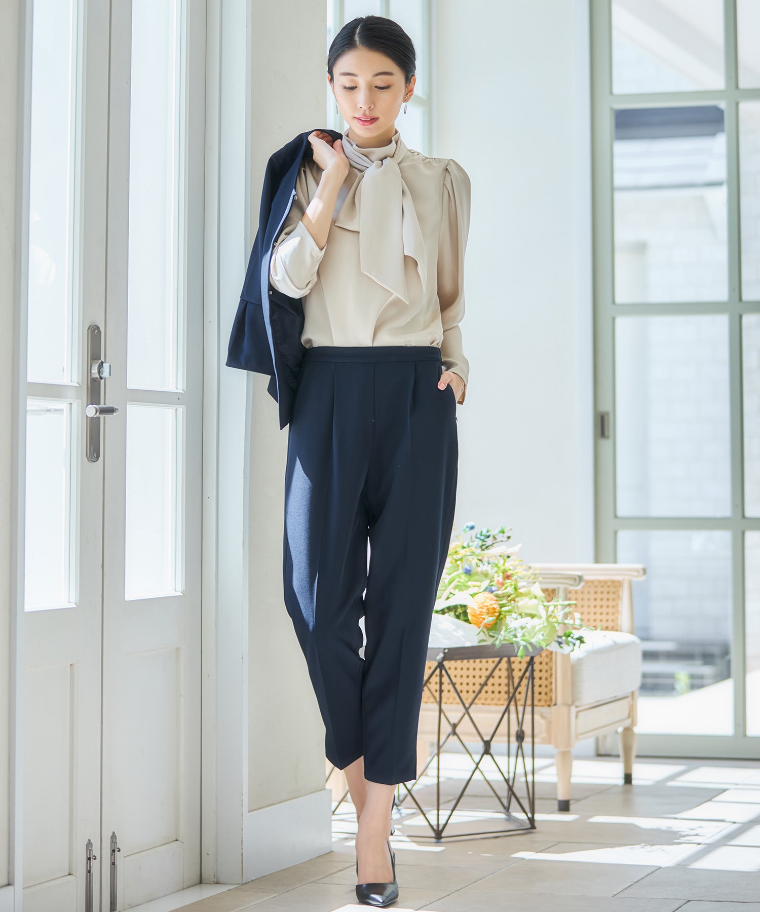 セットアップ レディーススーツ ジャケットdsz0124 ネイビー