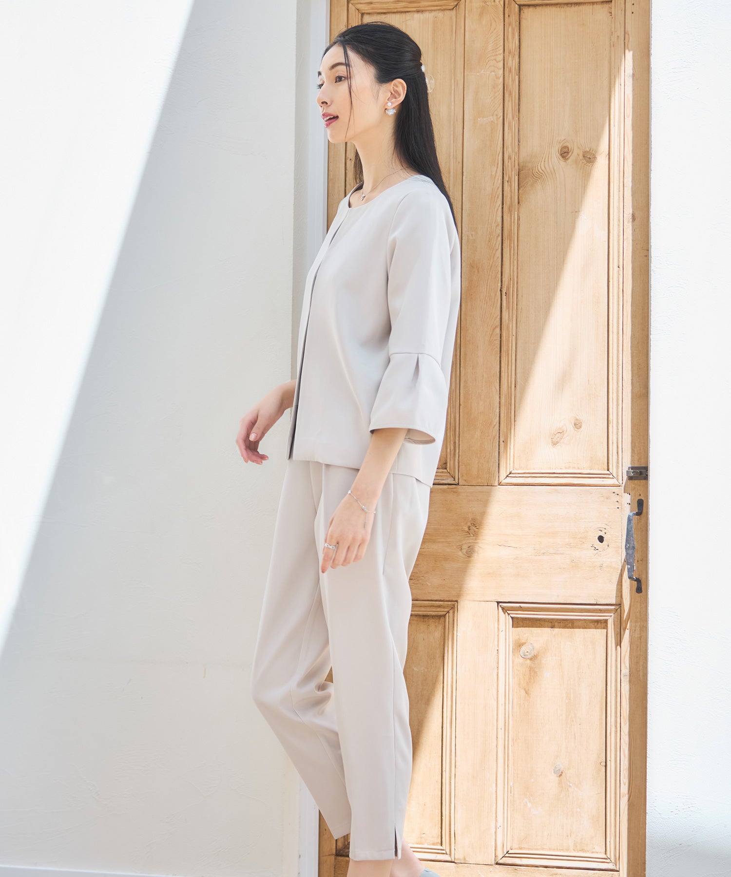 セットアップ レディーススーツ ジャケットdsz0124 アッシュ