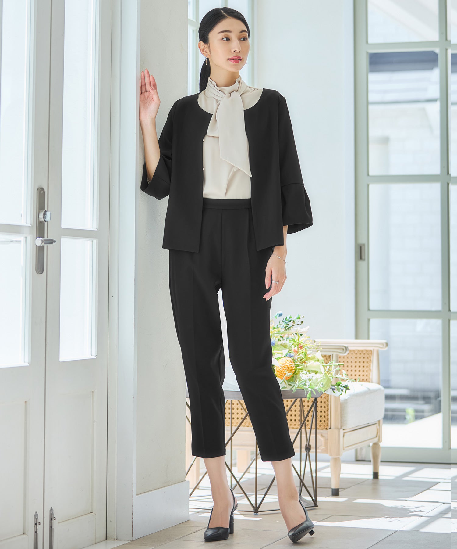 セットアップ レディーススーツ ジャケットdsz0124 ブラック