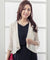 7分丈薄手シフォンパーティボレロcy88111-2l-apricot