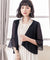 7分丈薄手シフォンパーティボレロcy88111-2l-black