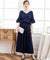 2WAY仕様ブラウス&ワイドパンツセットアップドレス・結婚式ワンピースcy88209-s-navy