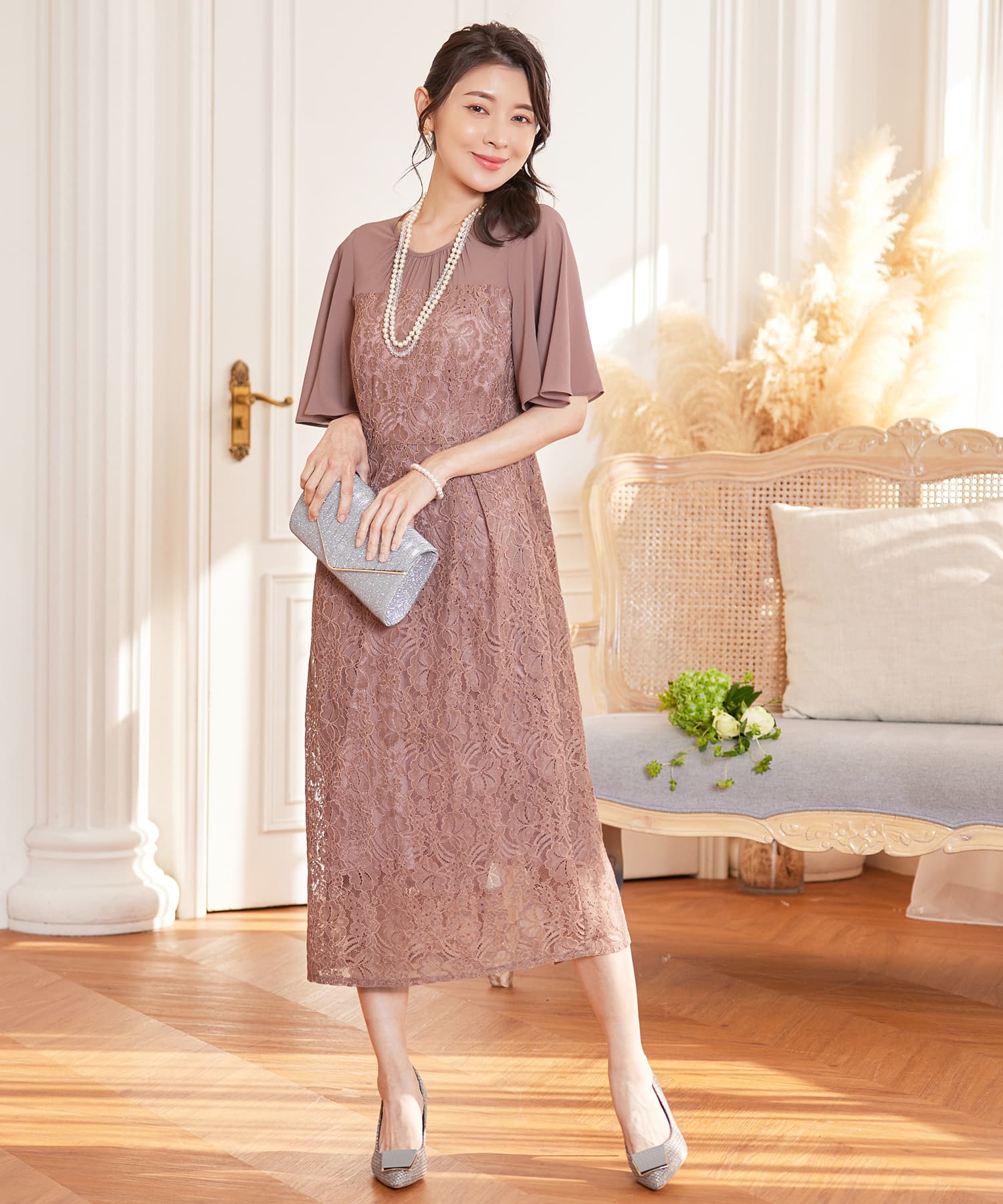 ワンピース パーティードレス レース 結婚式cy88567-106-240