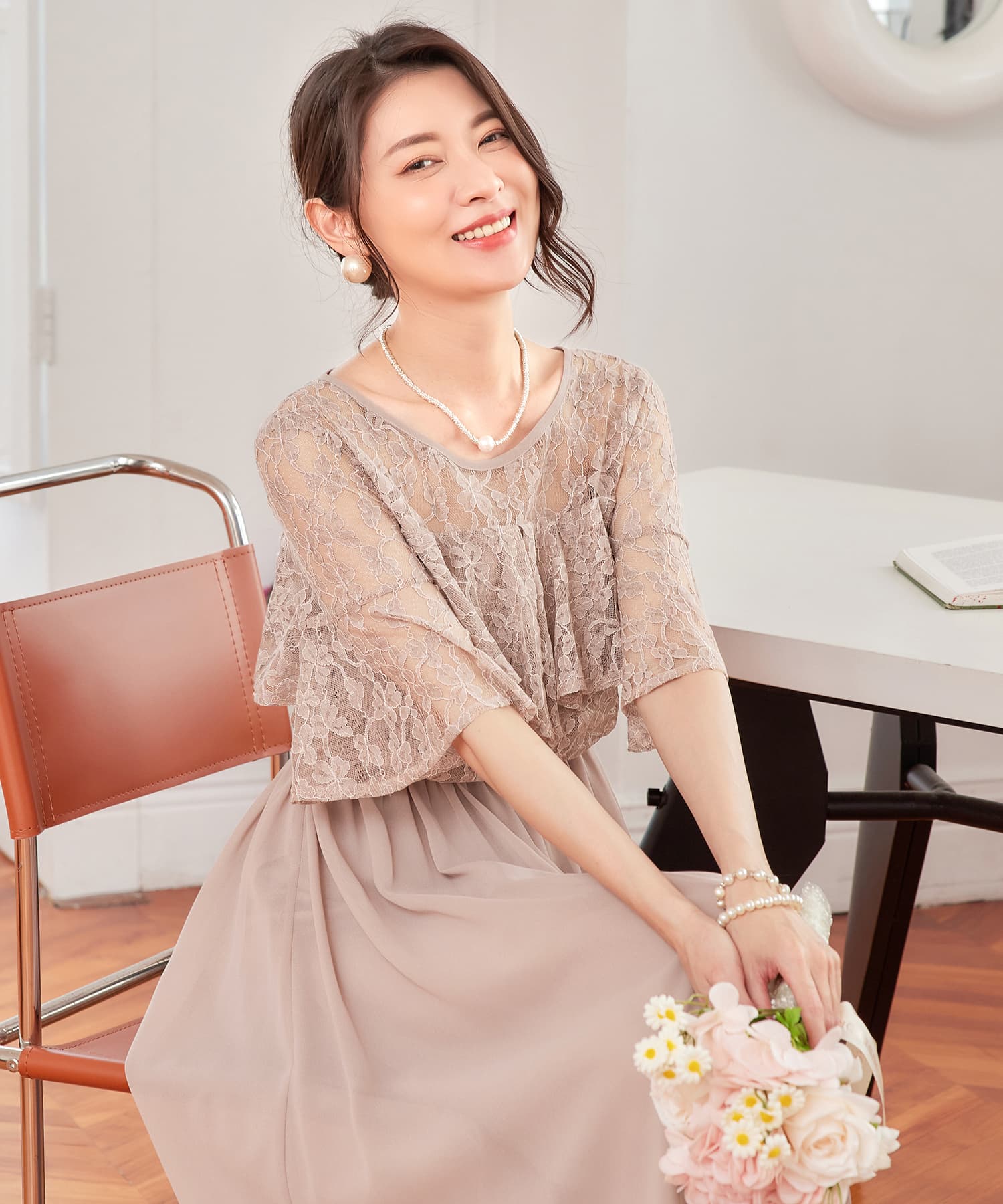 パーティードレス ワンピース 体型カバー 結婚式cy88582