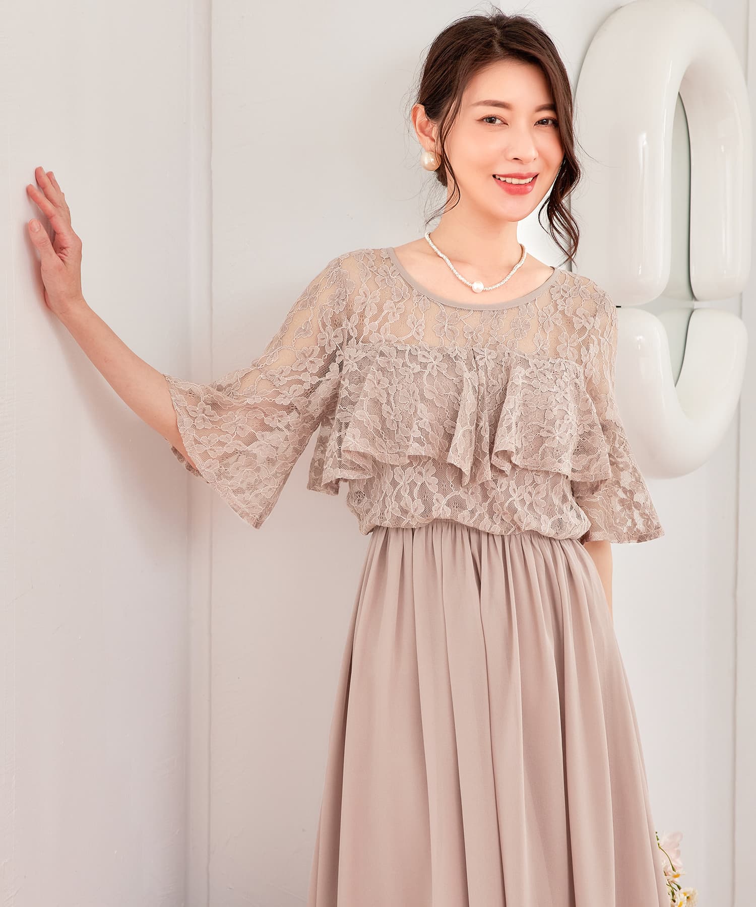 パーティードレス ワンピース 体型カバー 結婚式cy88582